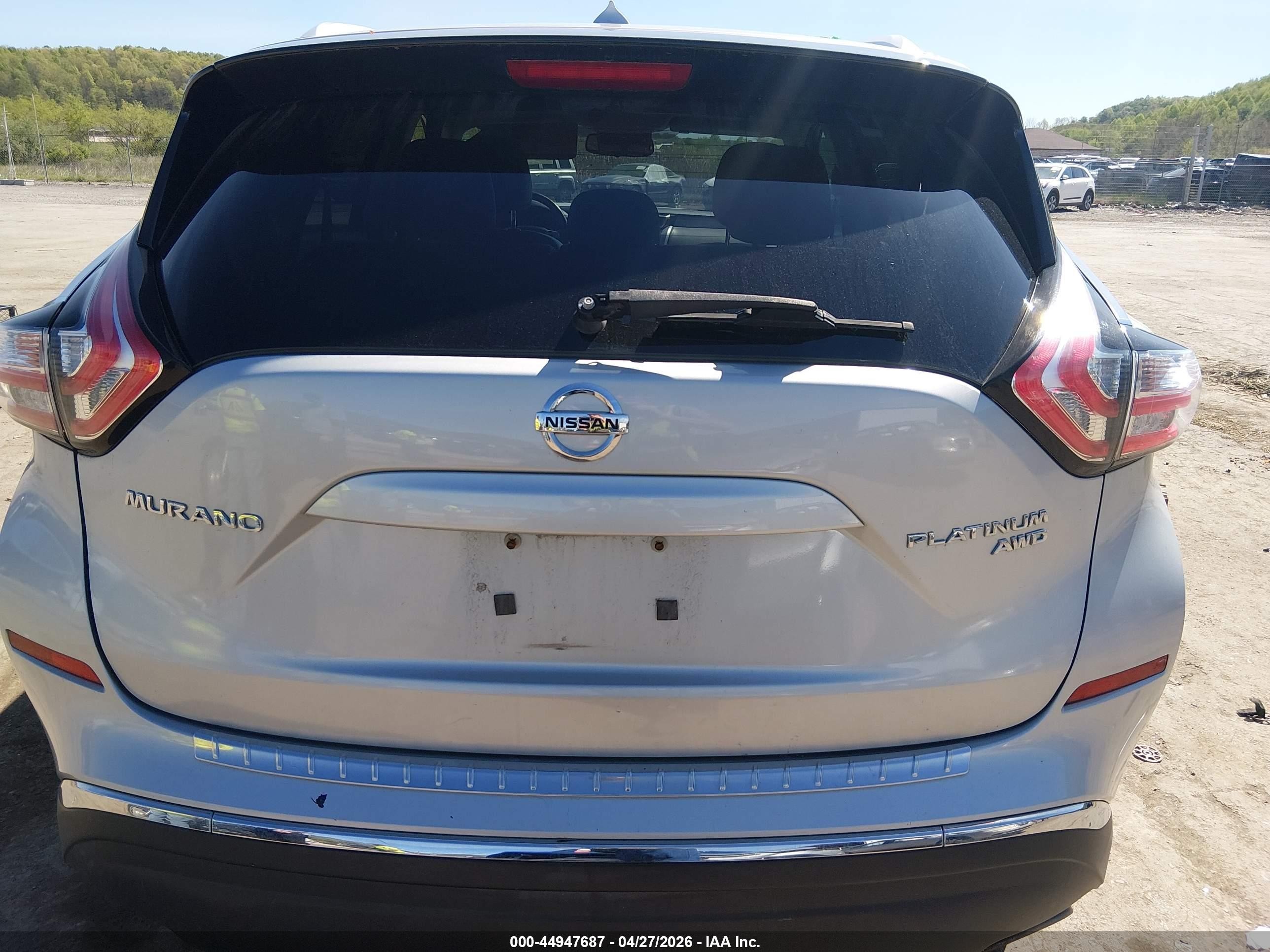 2015 Nissan Murano Platinum Silver vin: 5N1AZ2MH9FN276125