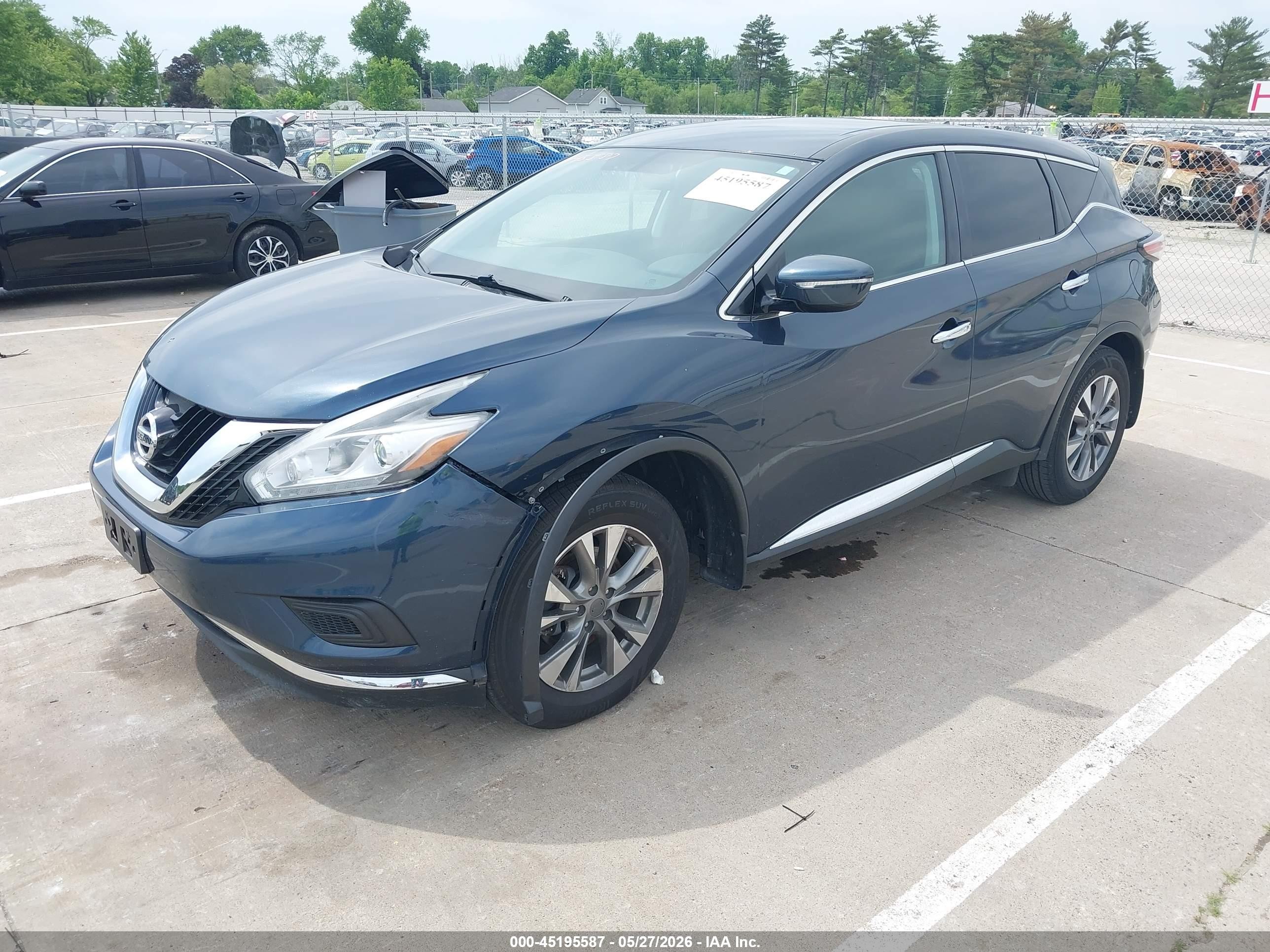 2015 Nissan Murano S Blue vin: 5N1AZ2MH9FN278666