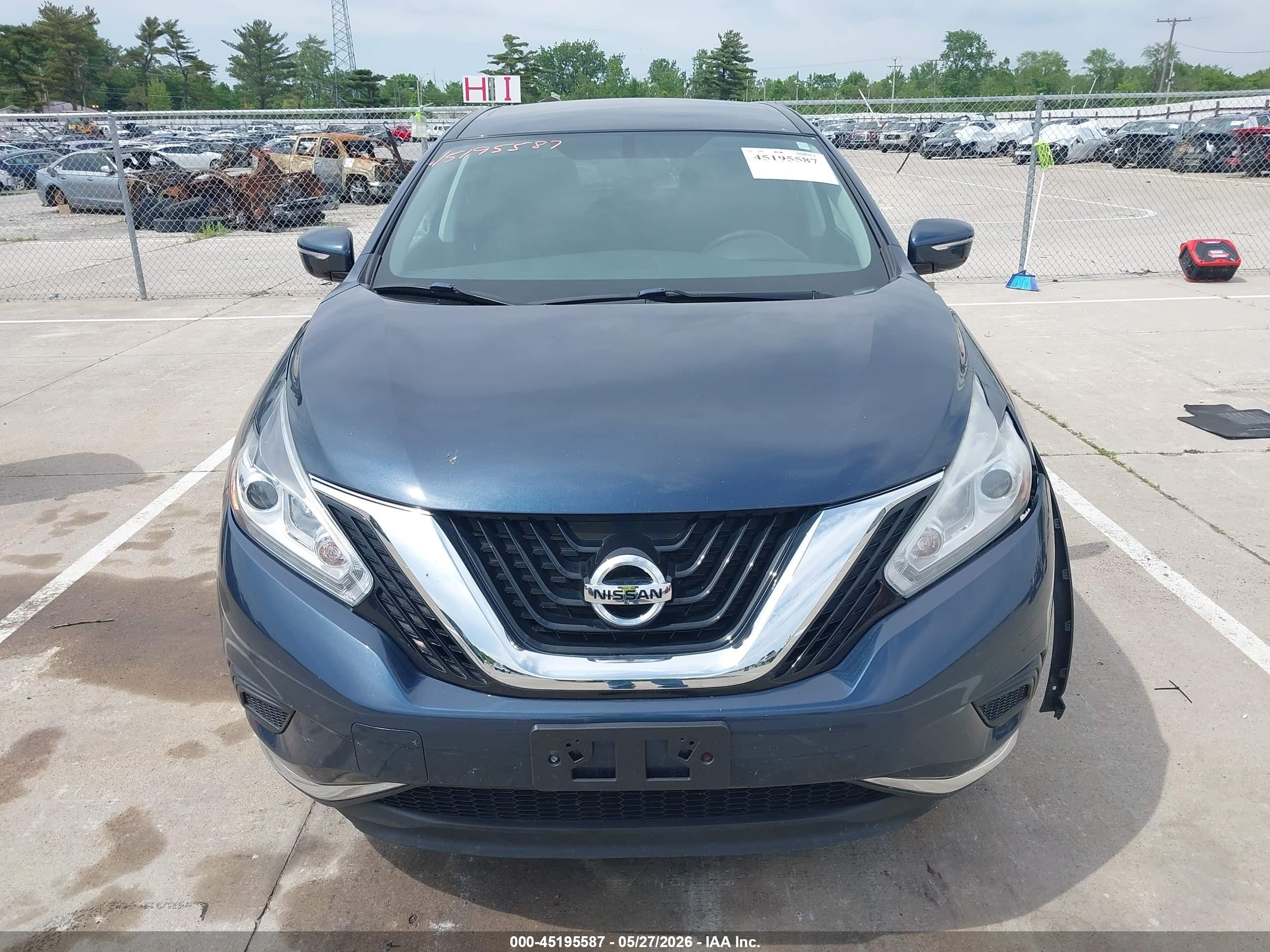 2015 Nissan Murano S Blue vin: 5N1AZ2MH9FN278666