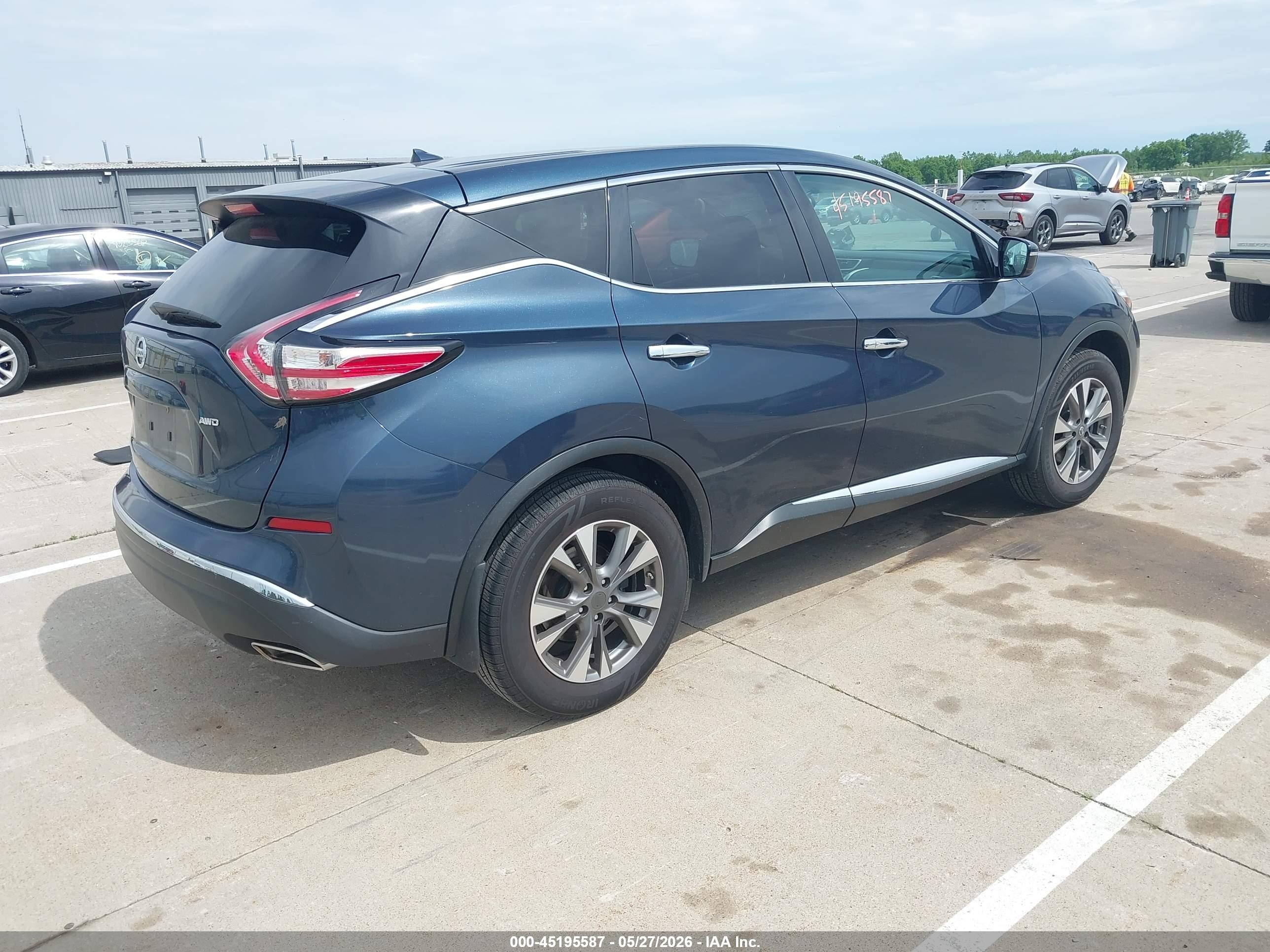 2015 Nissan Murano S Blue vin: 5N1AZ2MH9FN278666