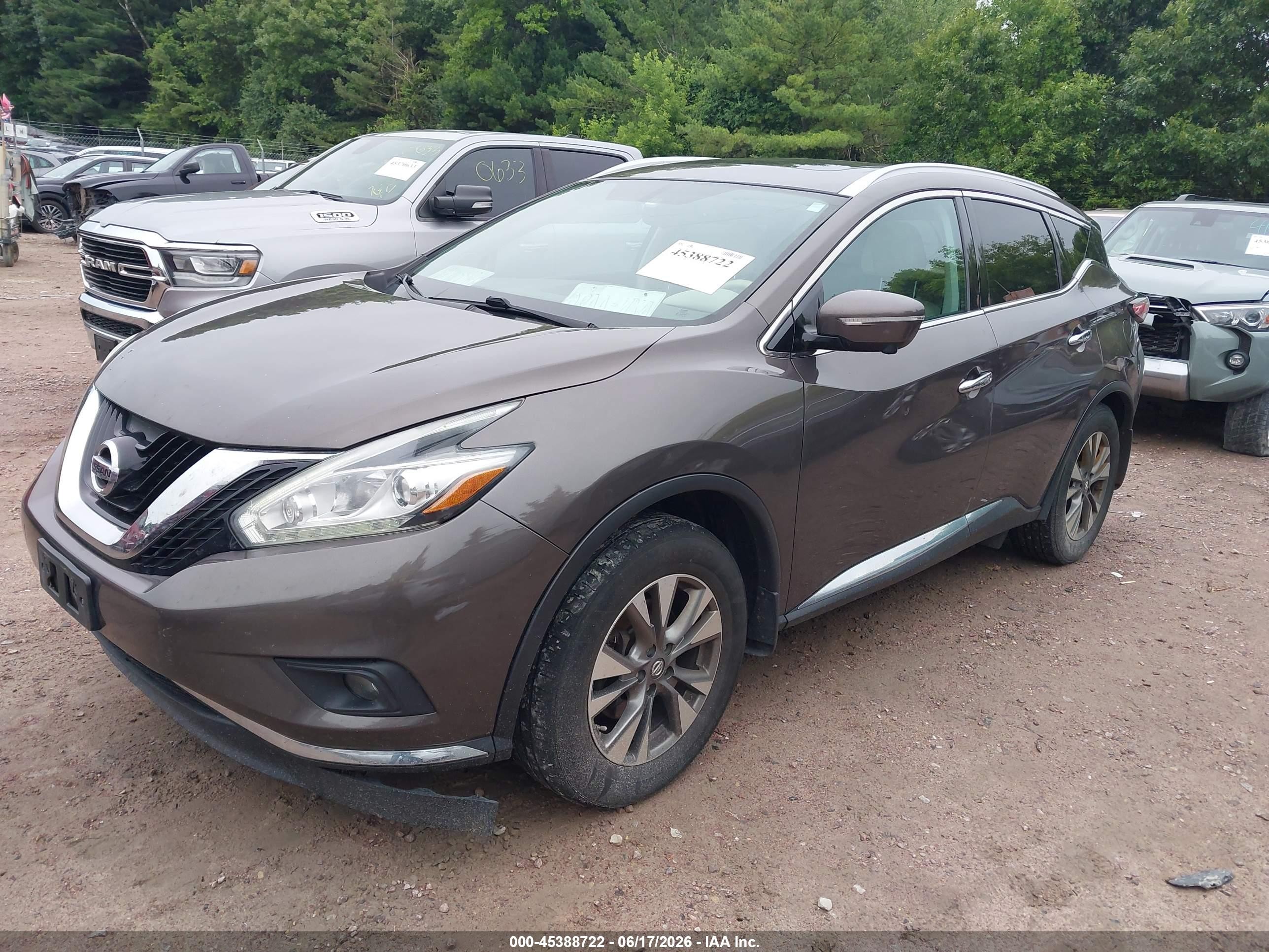 2015 Nissan Murano Platinum/s/sl/sv Brown vin: 5N1AZ2MH9FN281440
