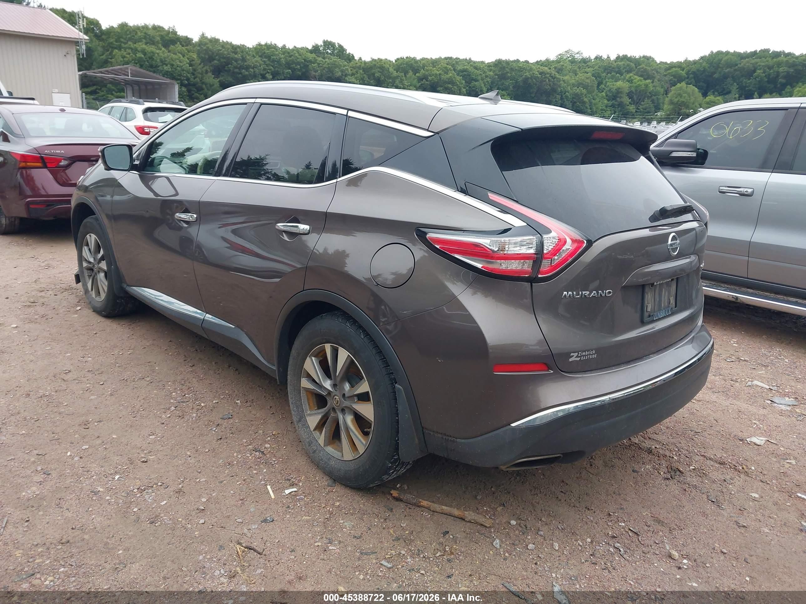 2015 Nissan Murano Platinum/s/sl/sv Brown vin: 5N1AZ2MH9FN281440