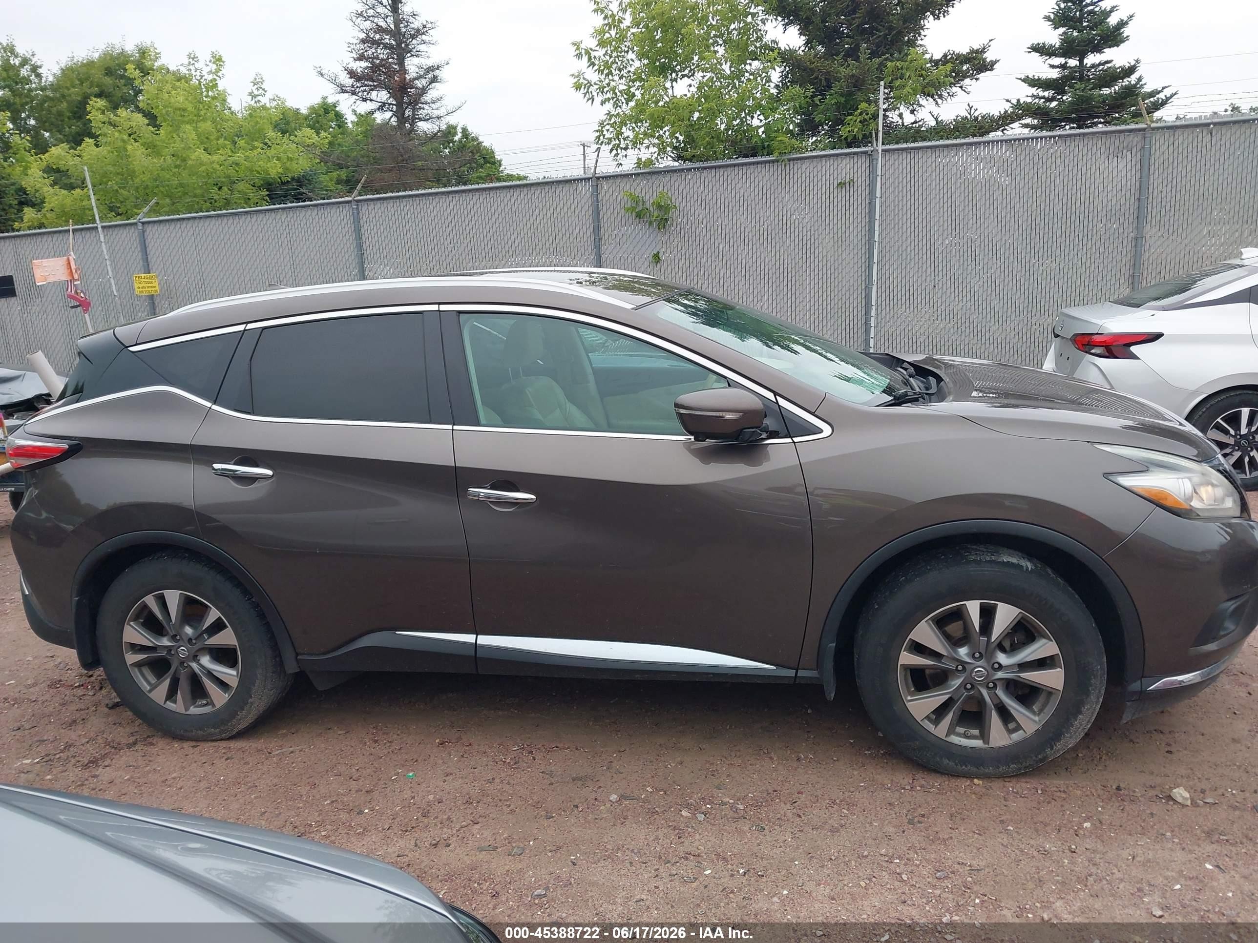 2015 Nissan Murano Platinum/s/sl/sv Brown vin: 5N1AZ2MH9FN281440