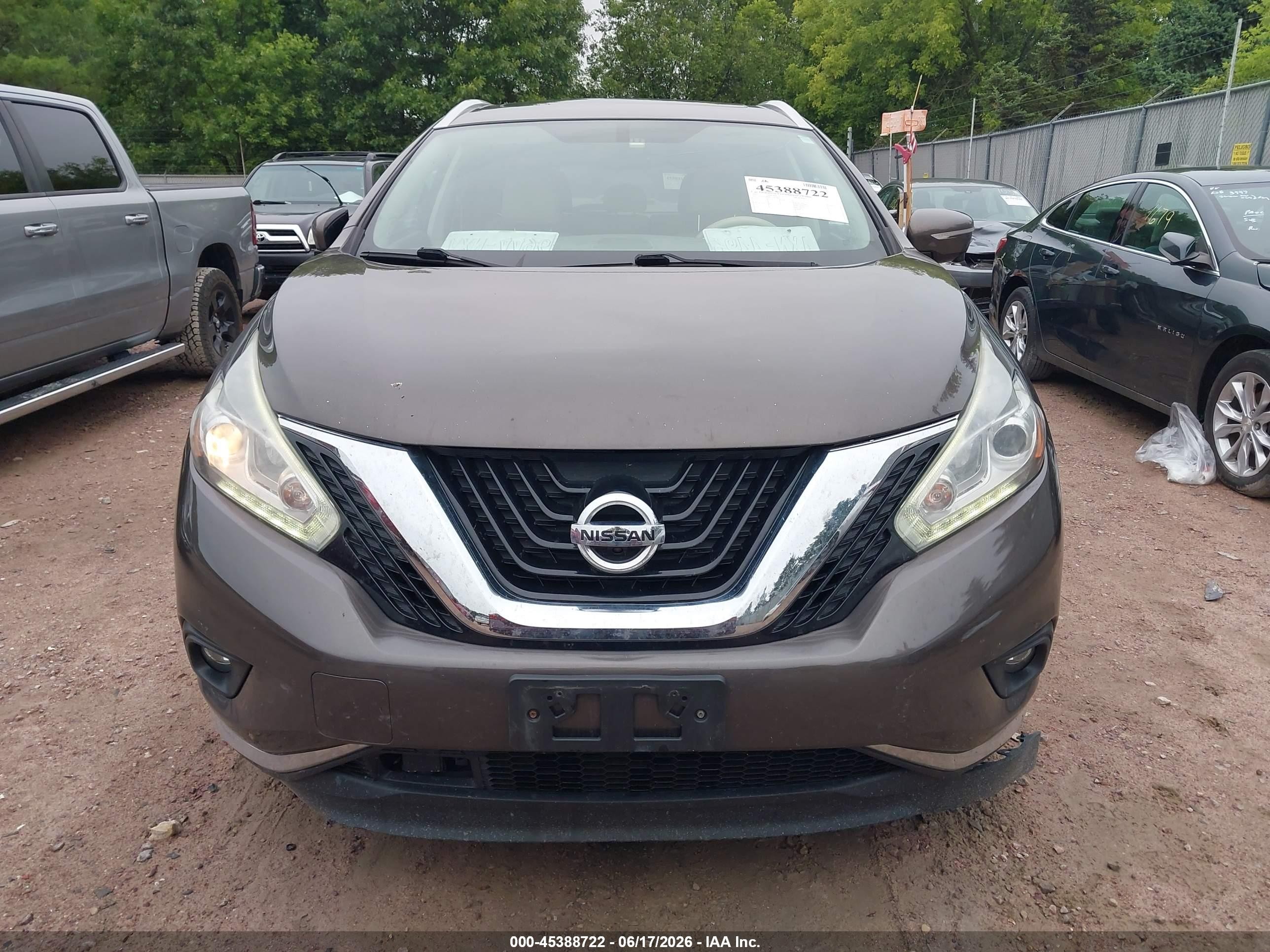2015 Nissan Murano Platinum/s/sl/sv Brown vin: 5N1AZ2MH9FN281440