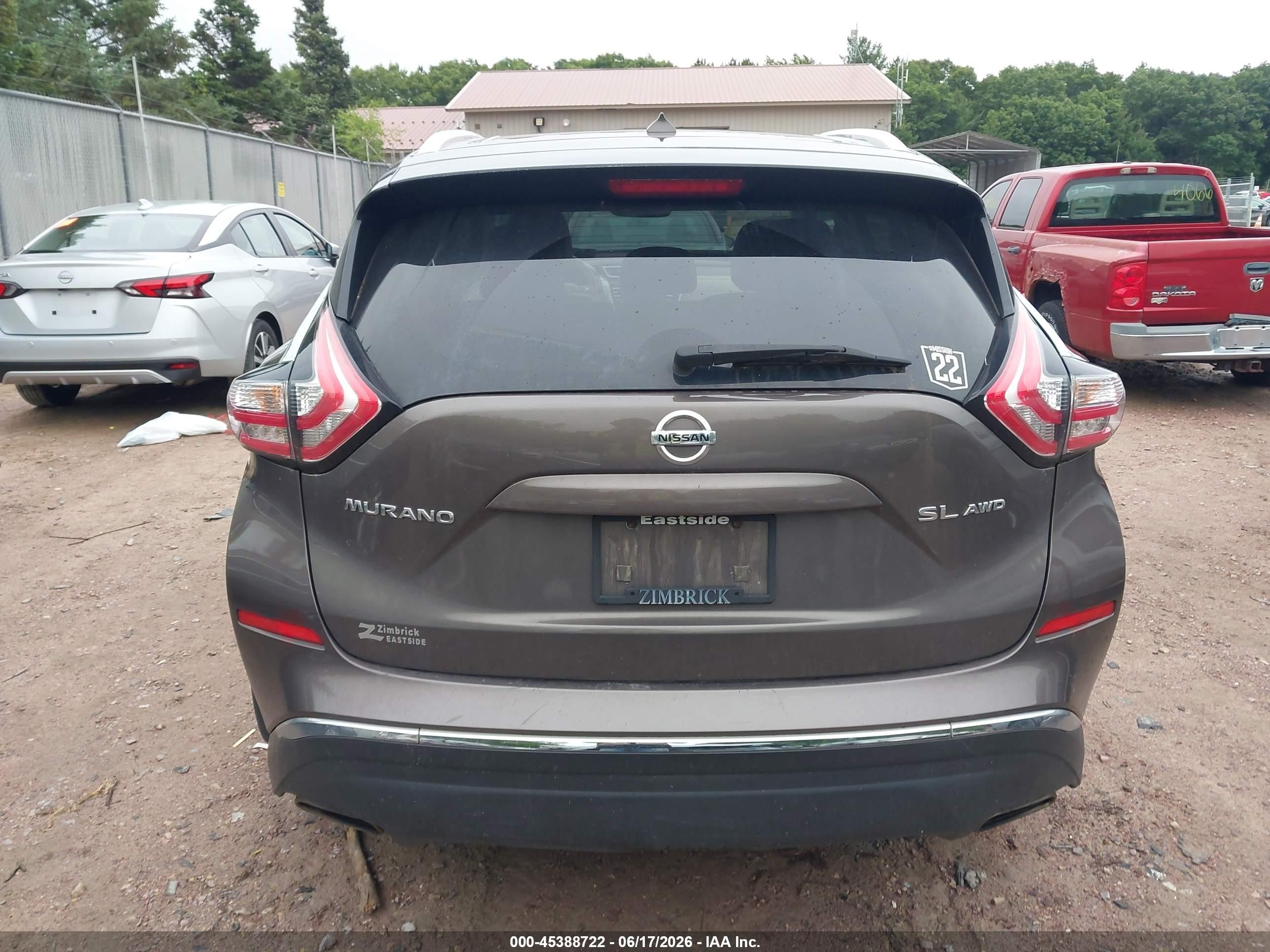 2015 Nissan Murano Platinum/s/sl/sv Brown vin: 5N1AZ2MH9FN281440