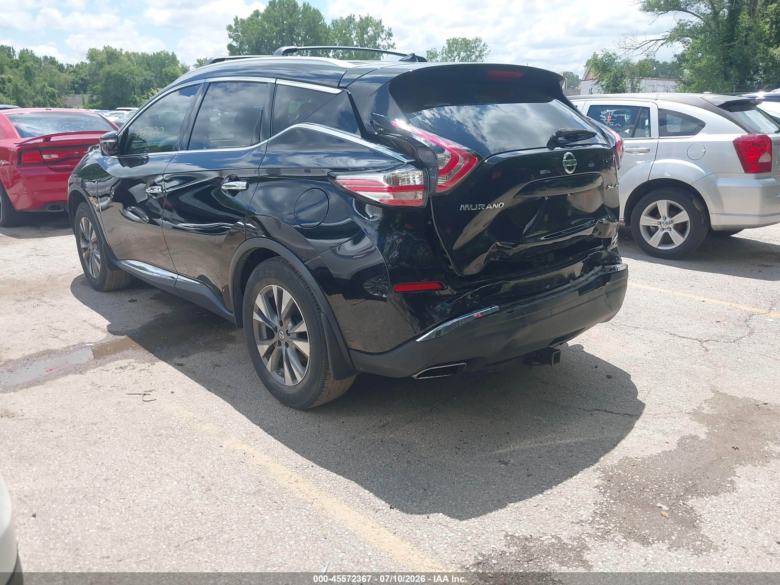2015 Nissan Murano Sl Black vin: 5N1AZ2MH9FN283589