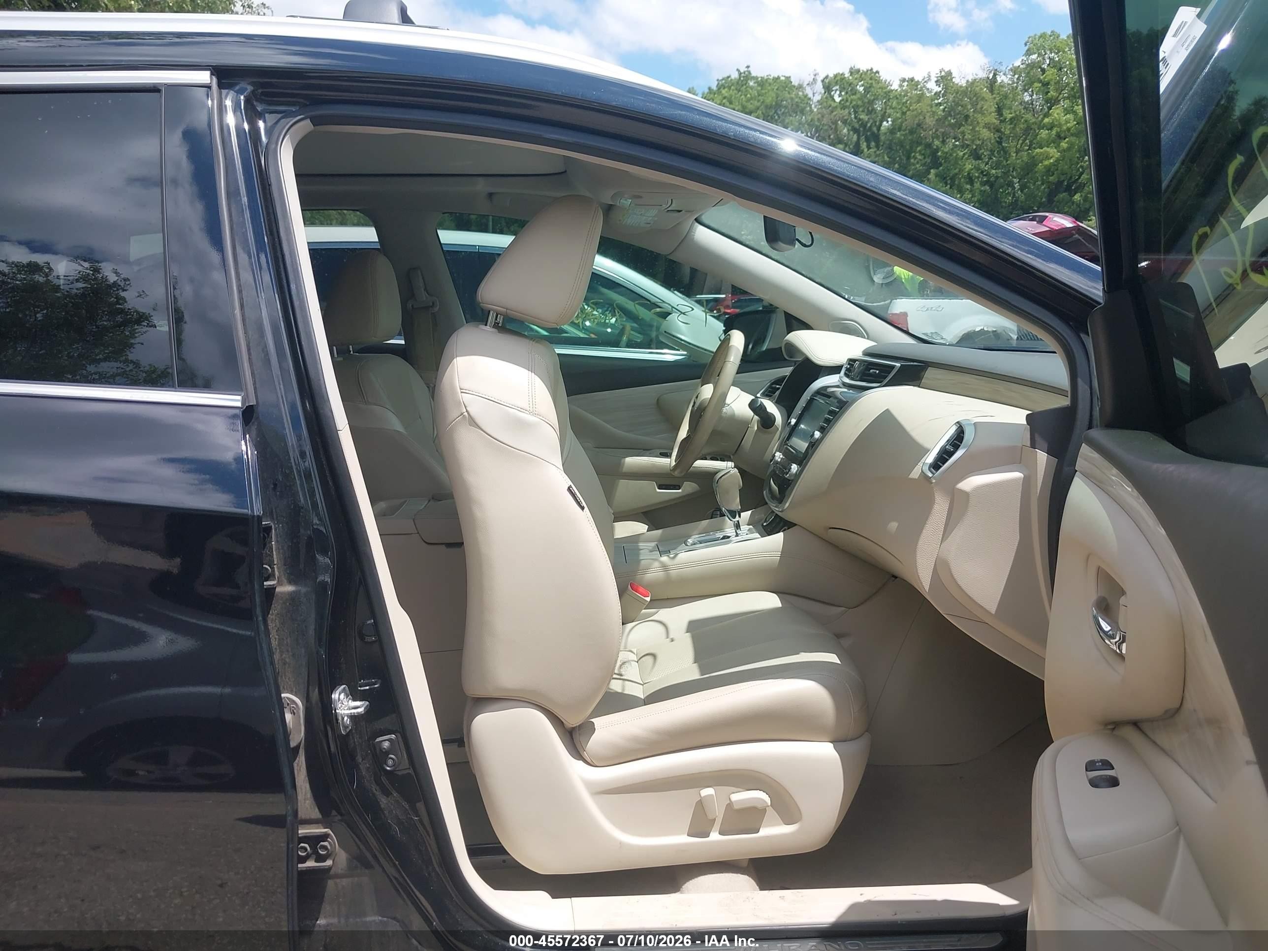 2015 Nissan Murano Sl Black vin: 5N1AZ2MH9FN283589