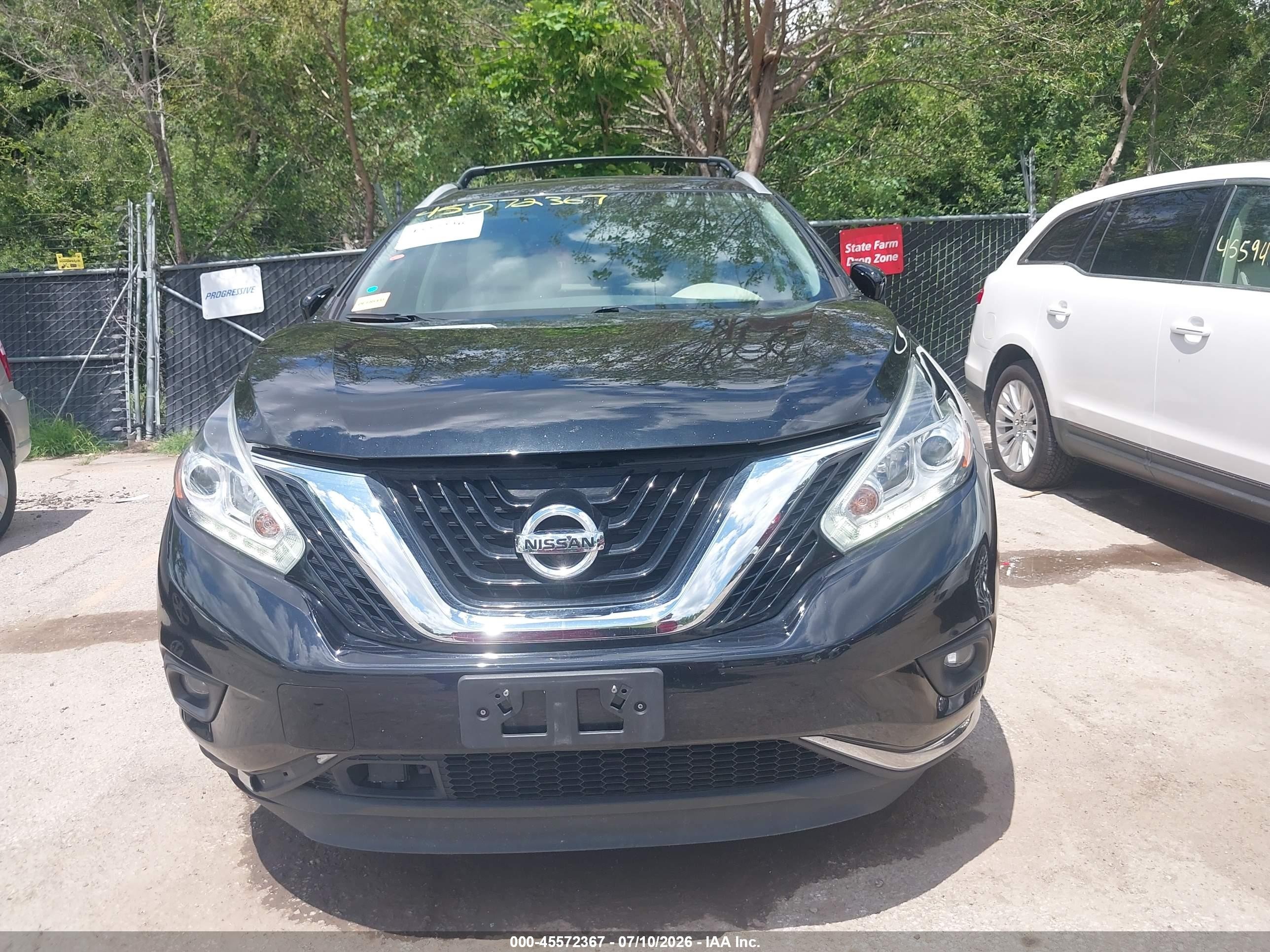 2015 Nissan Murano Sl Black vin: 5N1AZ2MH9FN283589