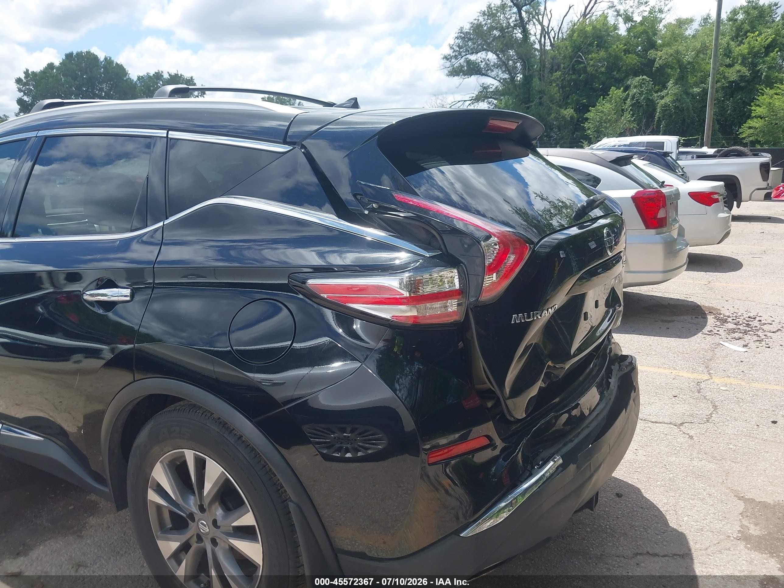 2015 Nissan Murano Sl Black vin: 5N1AZ2MH9FN283589