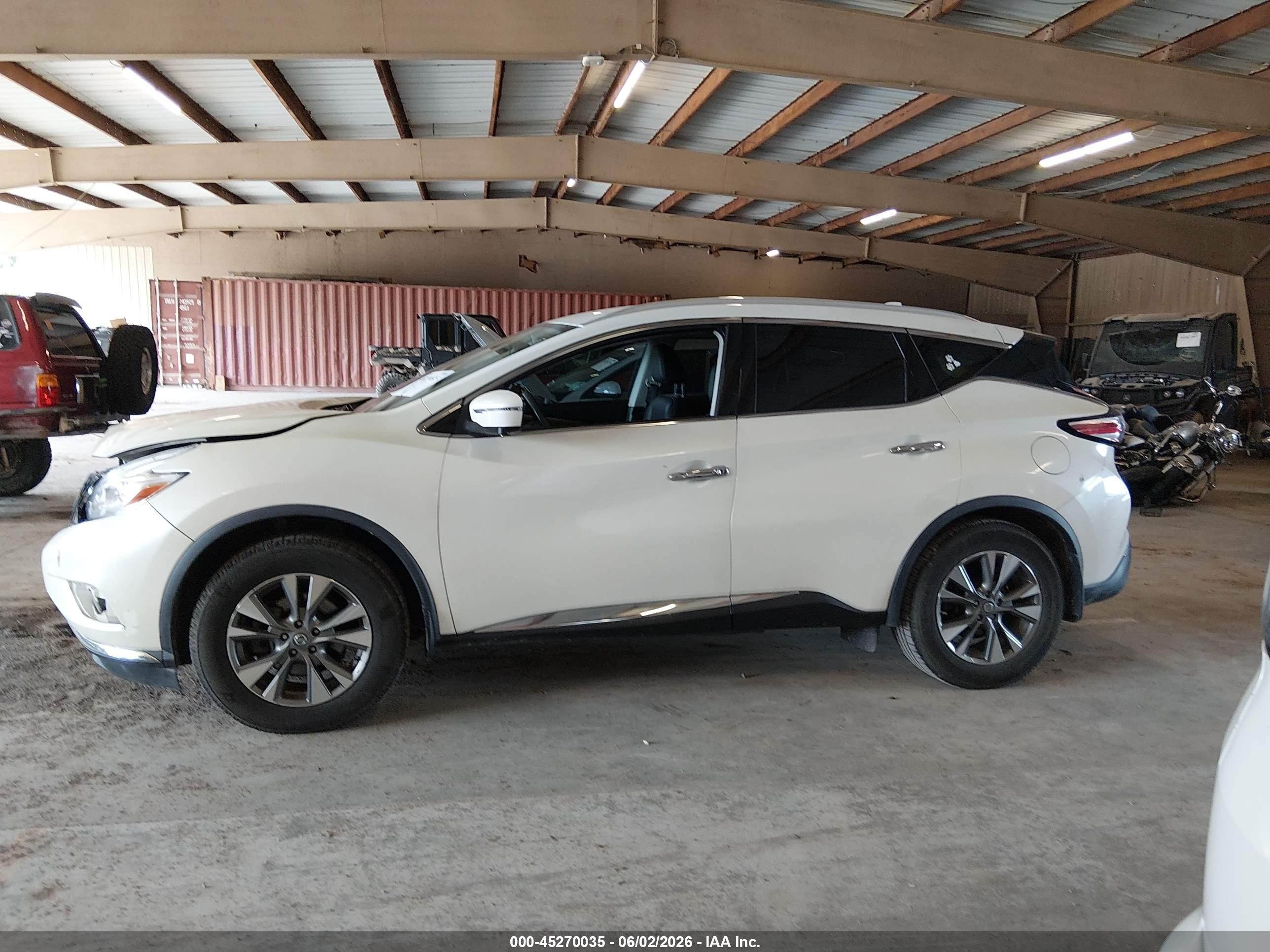 2017 Nissan Murano Sl White vin: 5N1AZ2MH9HN164394