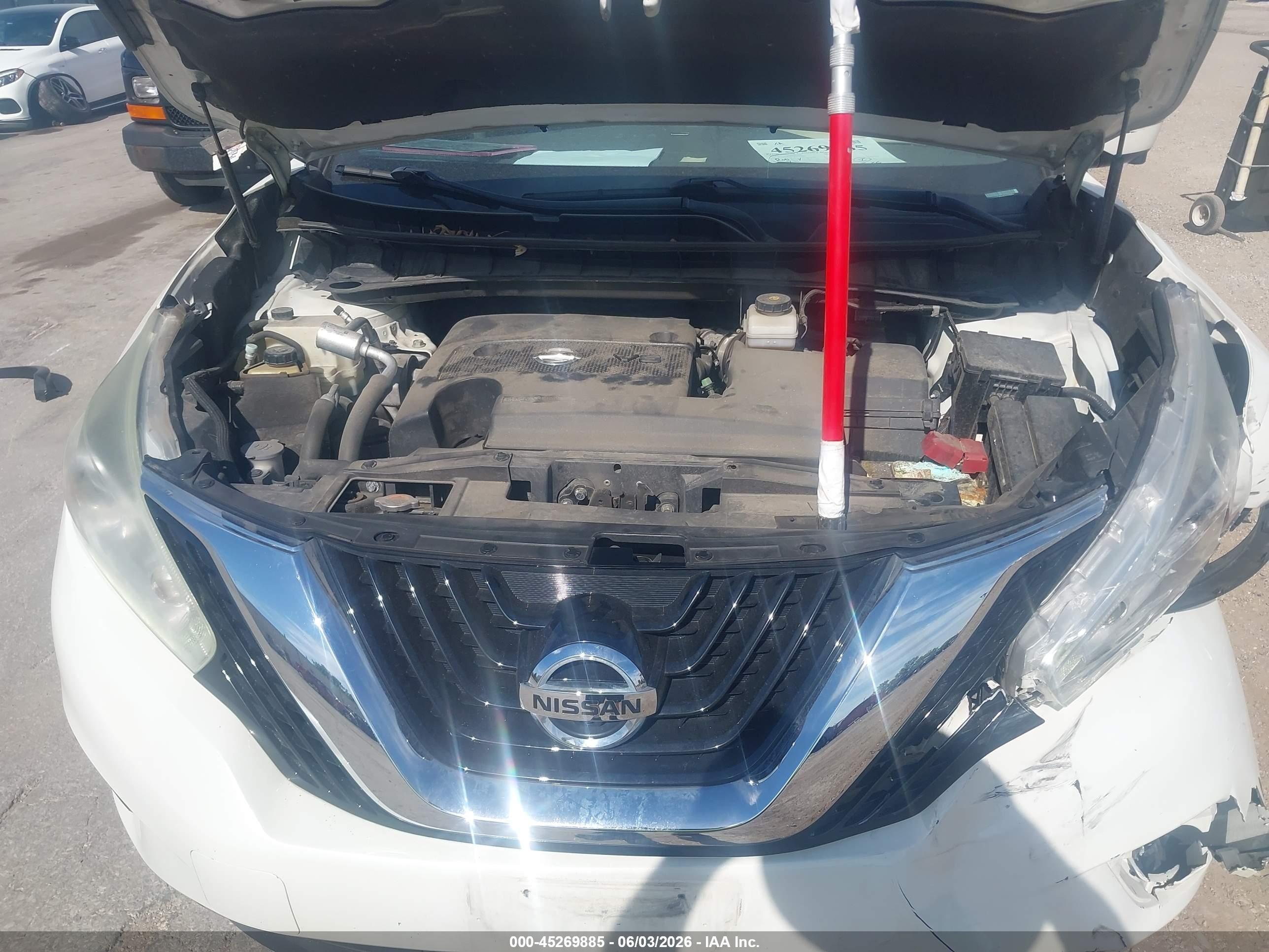2015 Nissan Murano Sl White vin: 5N1AZ2MHXFN209601