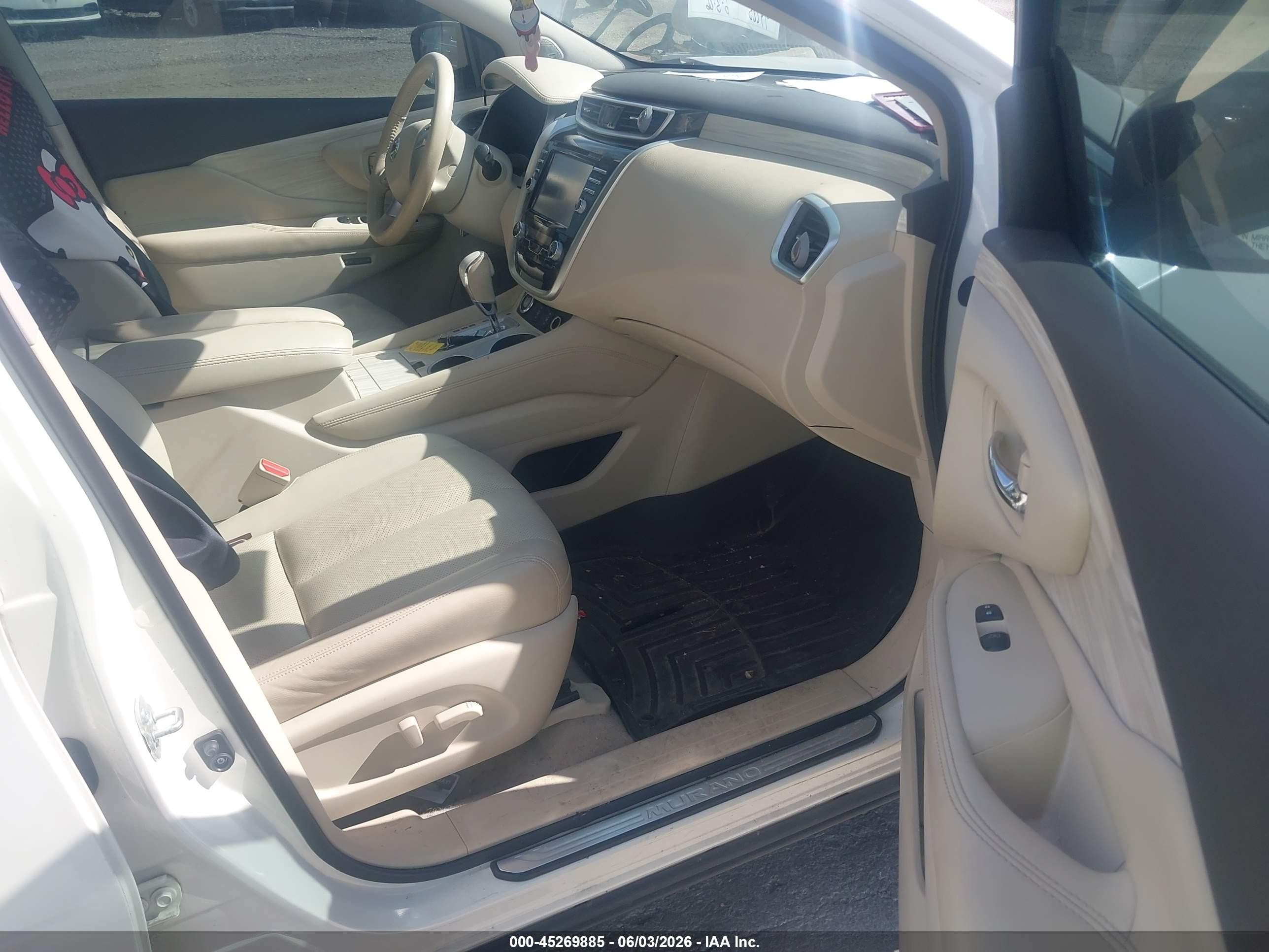2015 Nissan Murano Sl White vin: 5N1AZ2MHXFN209601