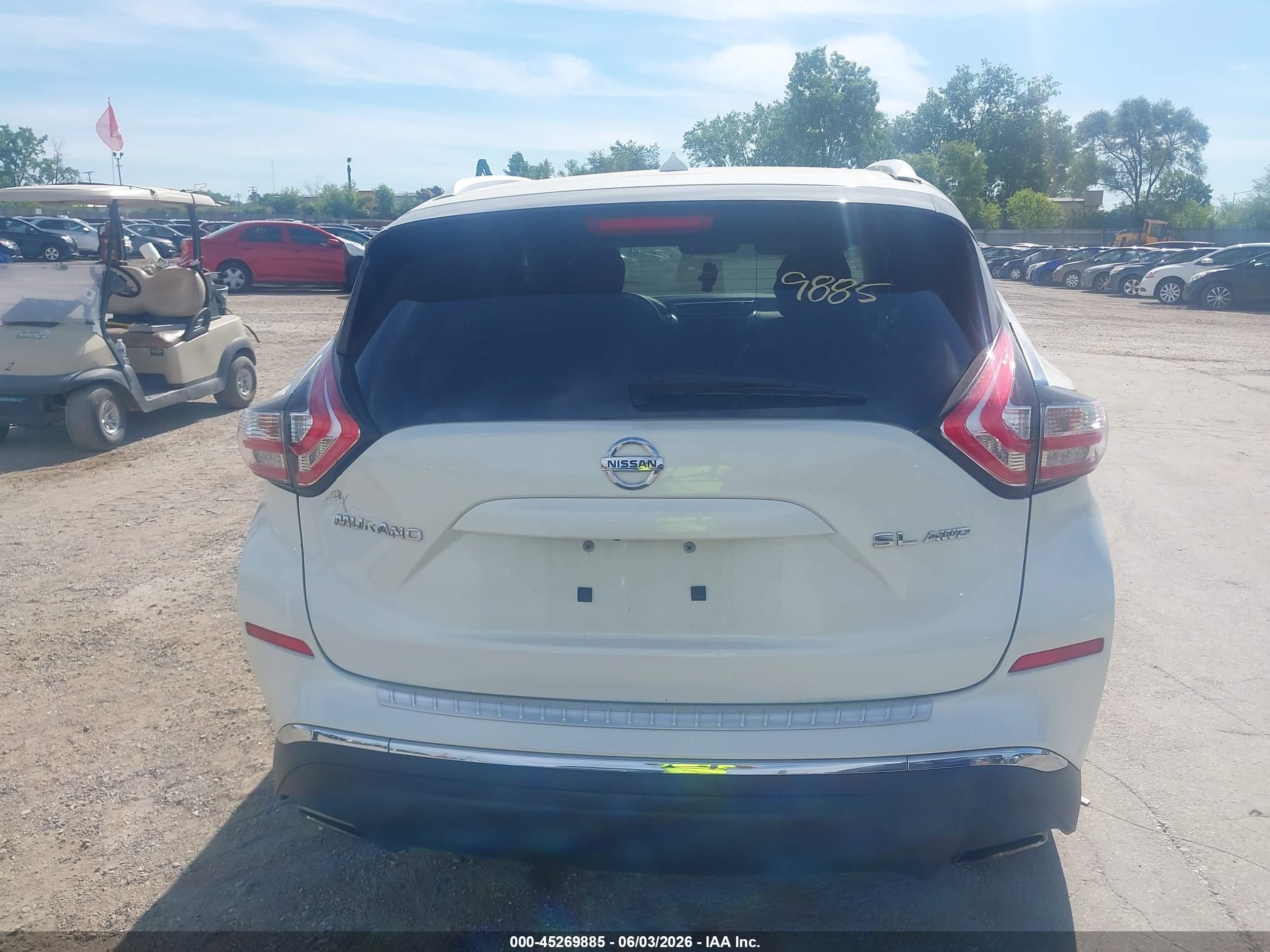 2015 Nissan Murano Sl White vin: 5N1AZ2MHXFN209601