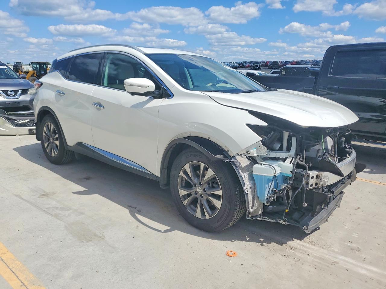 2015 Nissan Murano Sl Белый vin: 5N1AZ2MHXFN212725