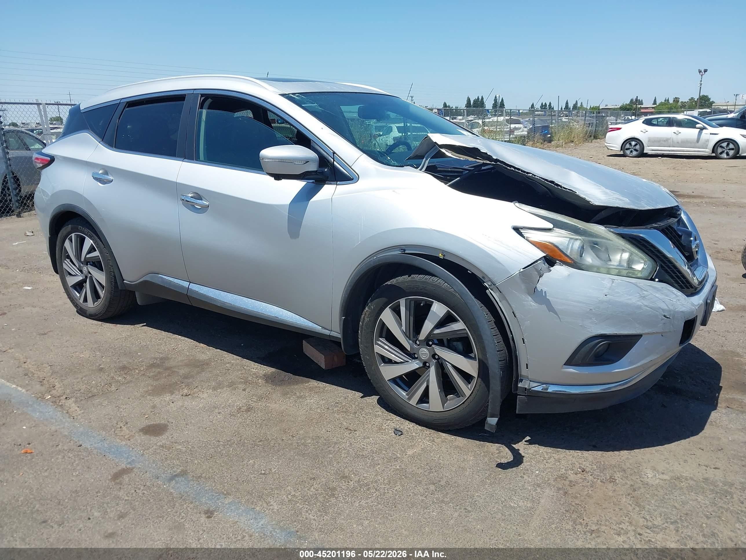2015 Nissan Murano Platinum Silver vin: 5N1AZ2MHXFN214197