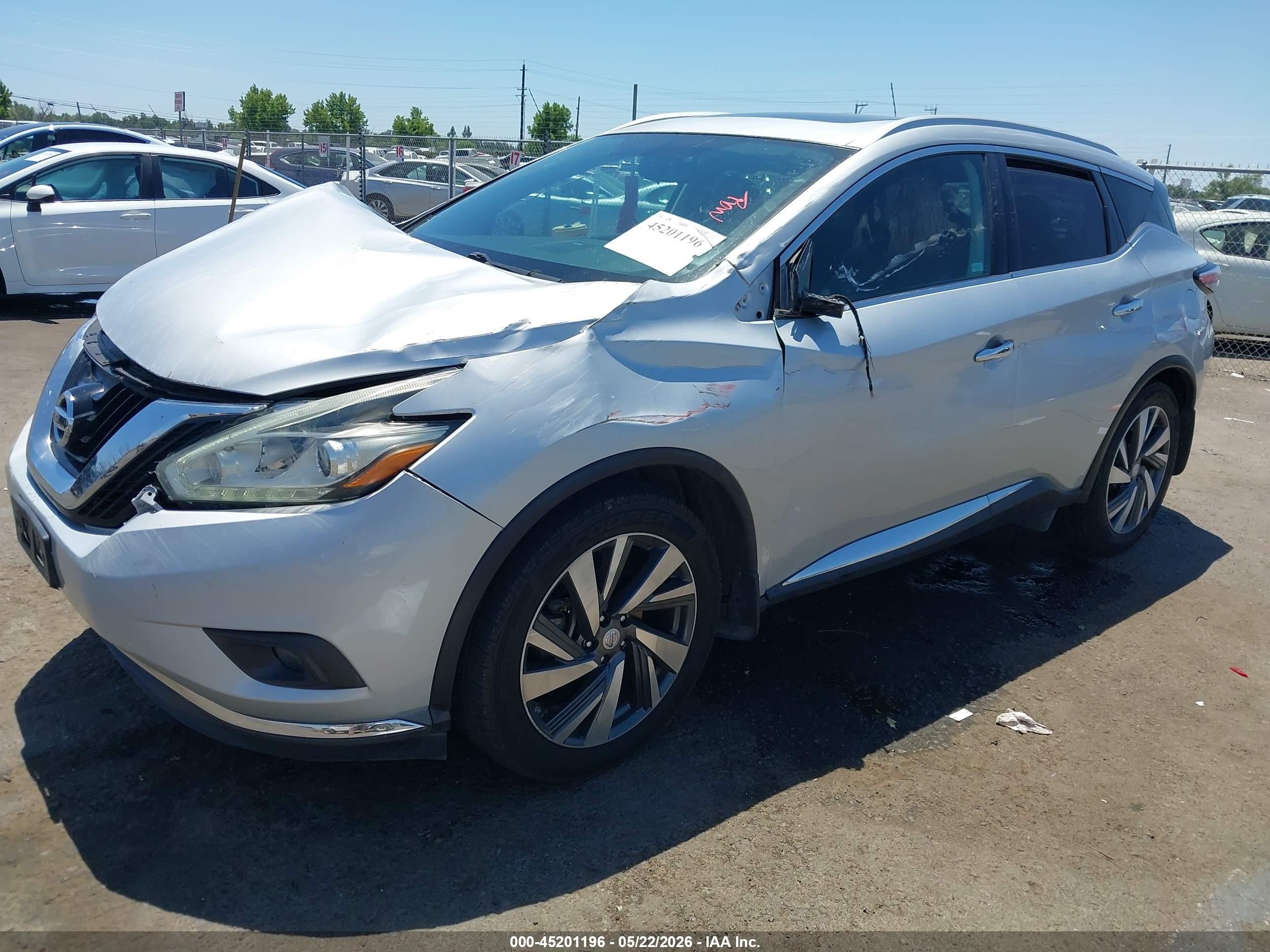 2015 Nissan Murano Platinum Silver vin: 5N1AZ2MHXFN214197