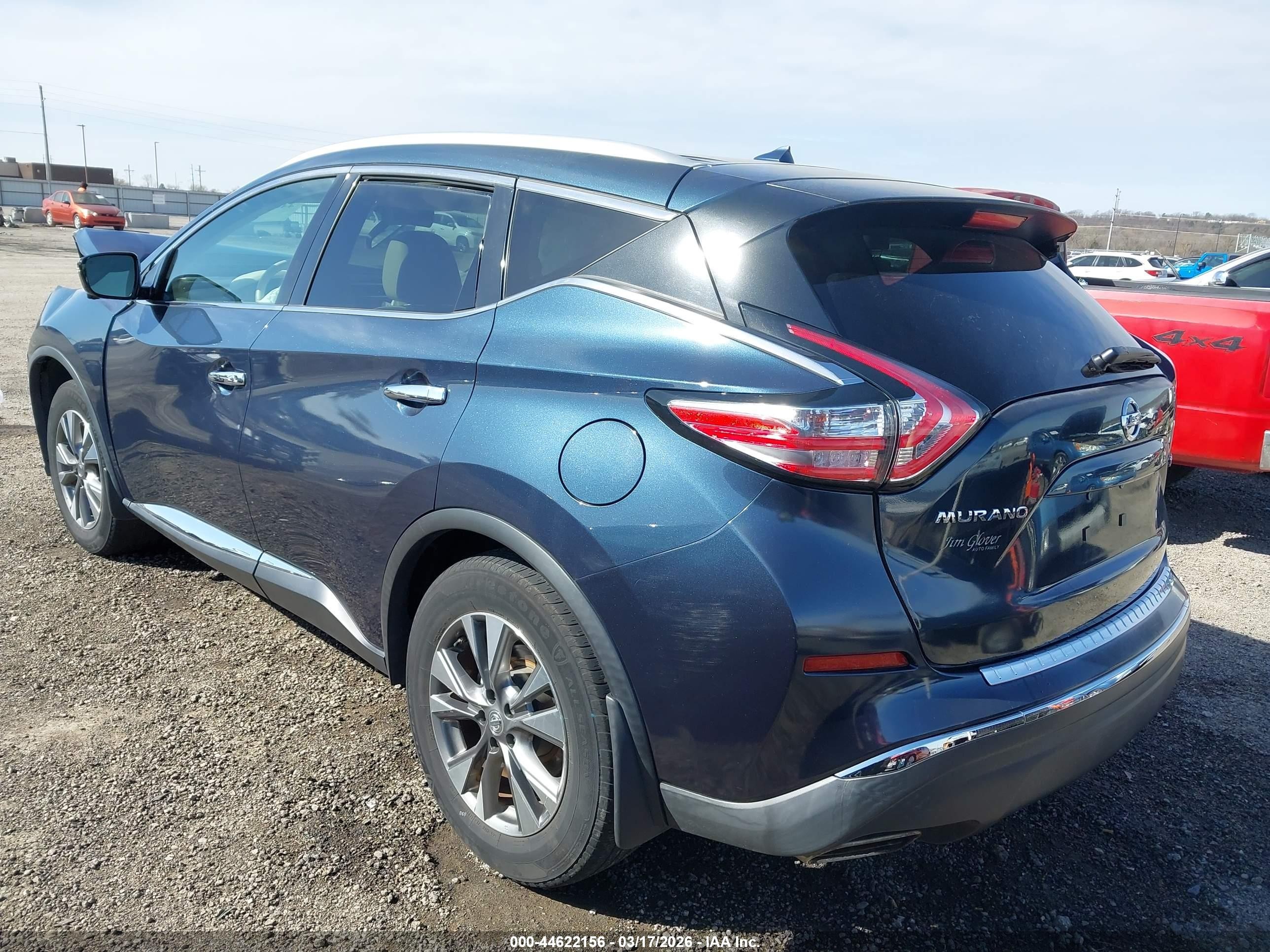 2015 Nissan Murano Sl Blue vin: 5N1AZ2MHXFN215768