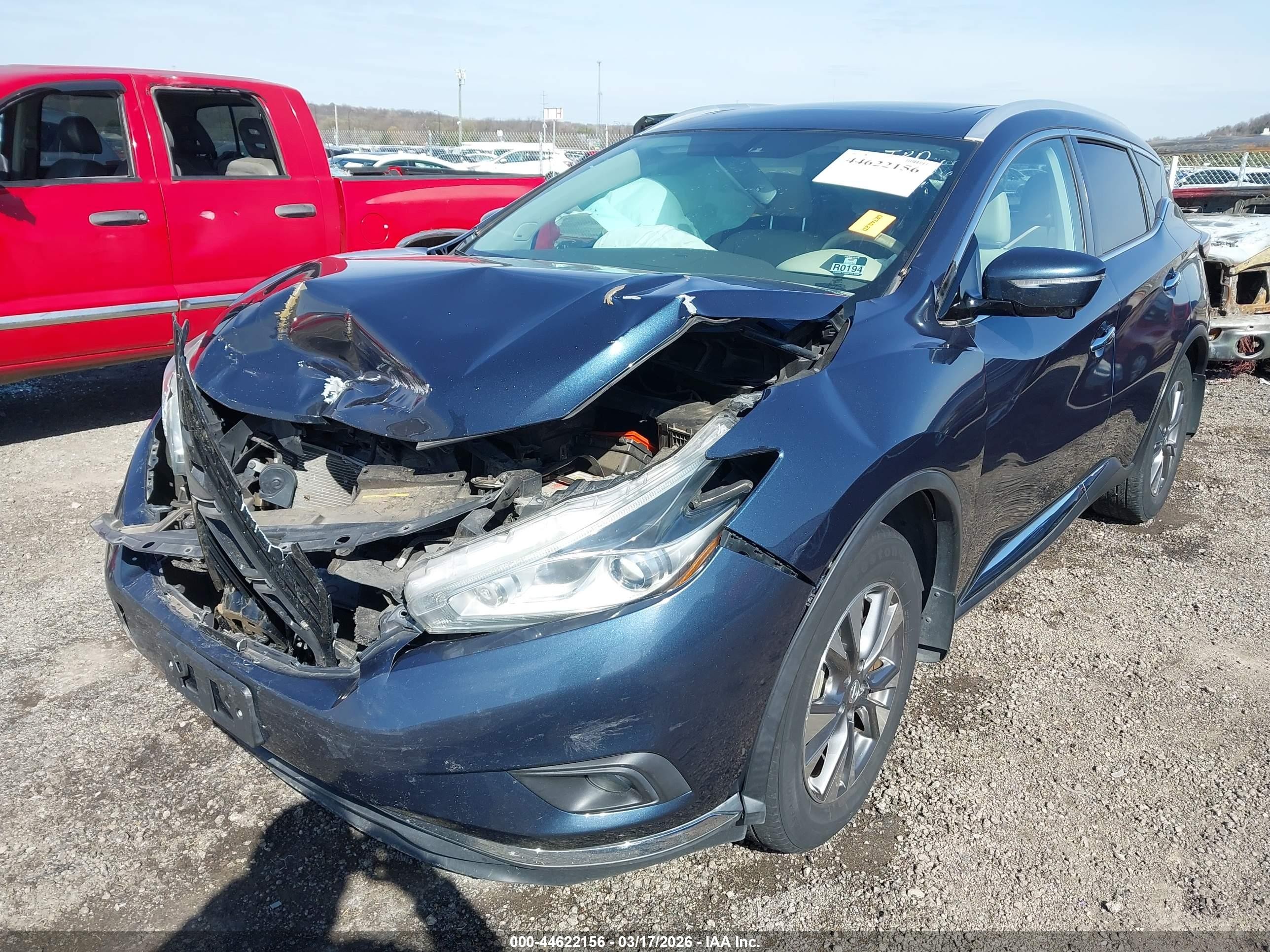 2015 Nissan Murano Sl Blue vin: 5N1AZ2MHXFN215768