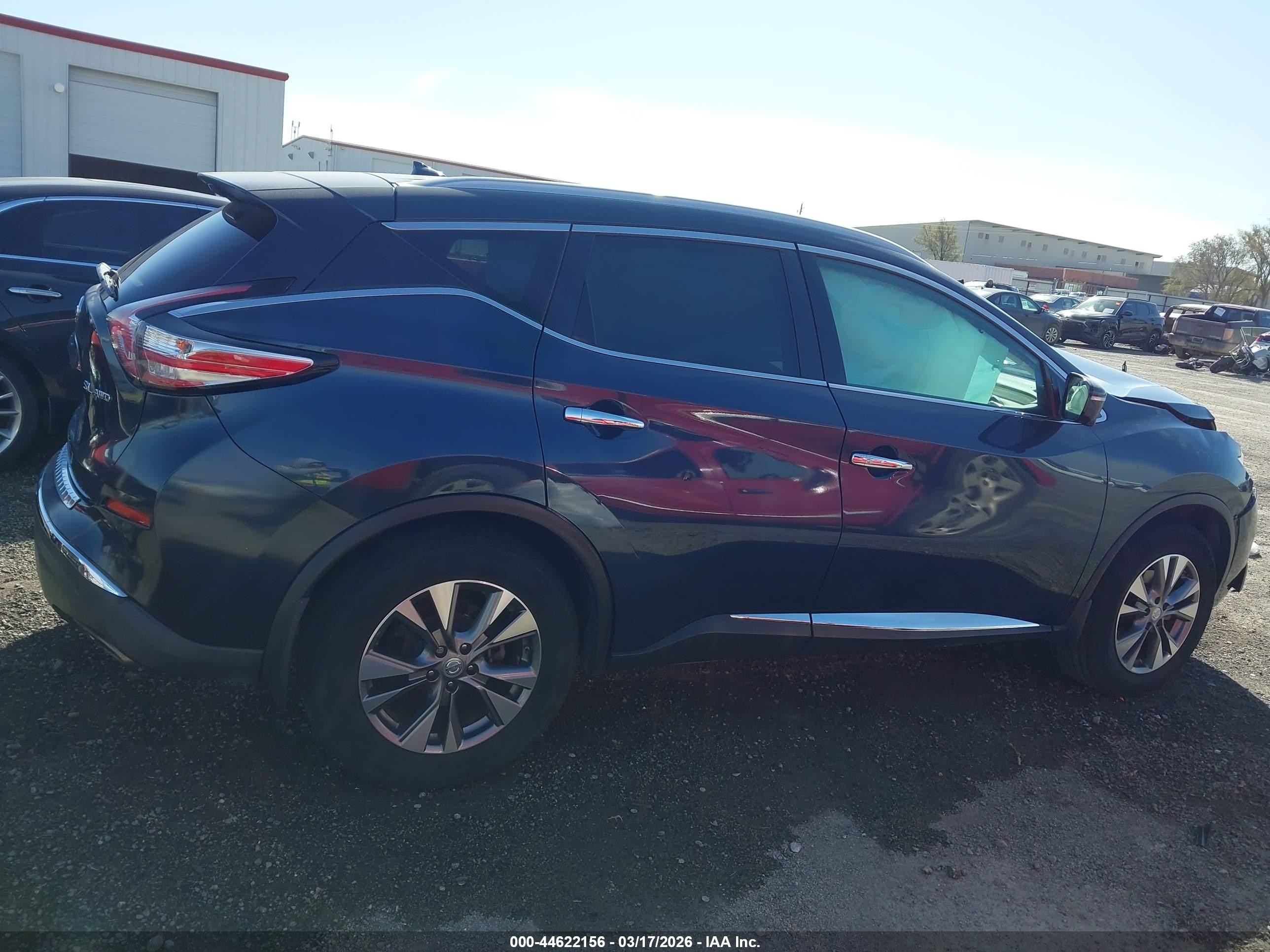 2015 Nissan Murano Sl Blue vin: 5N1AZ2MHXFN215768