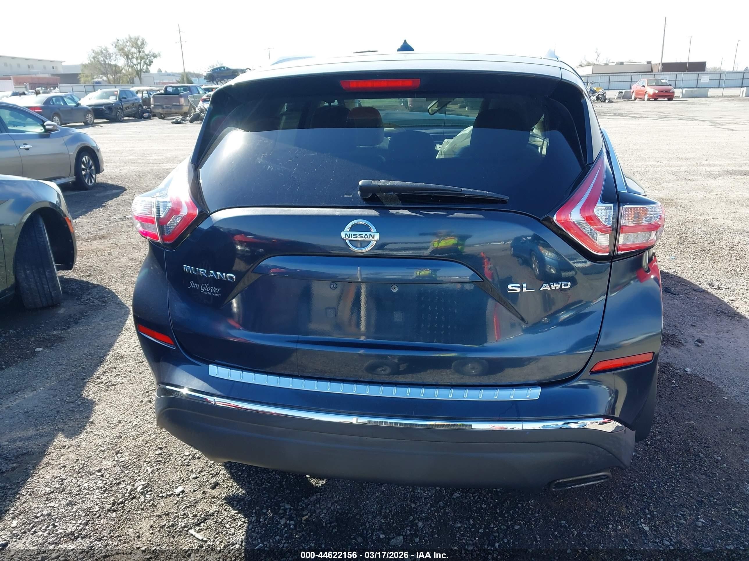 2015 Nissan Murano Sl Blue vin: 5N1AZ2MHXFN215768