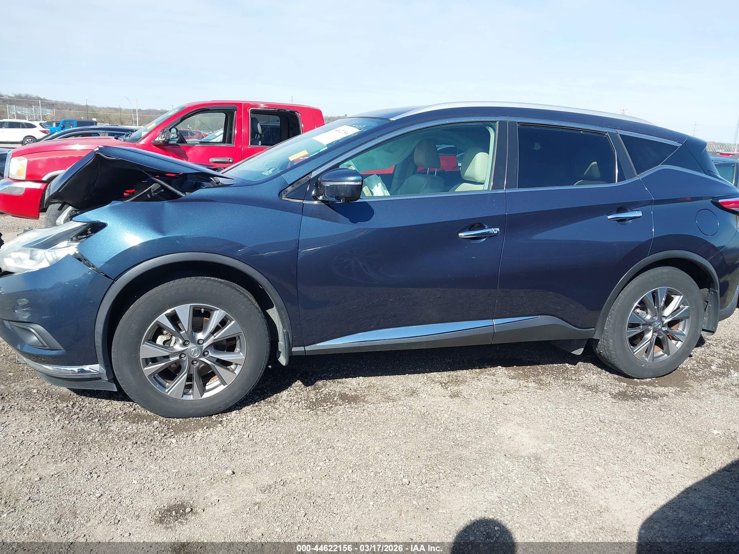 2015 Nissan Murano Sl Blue vin: 5N1AZ2MHXFN215768