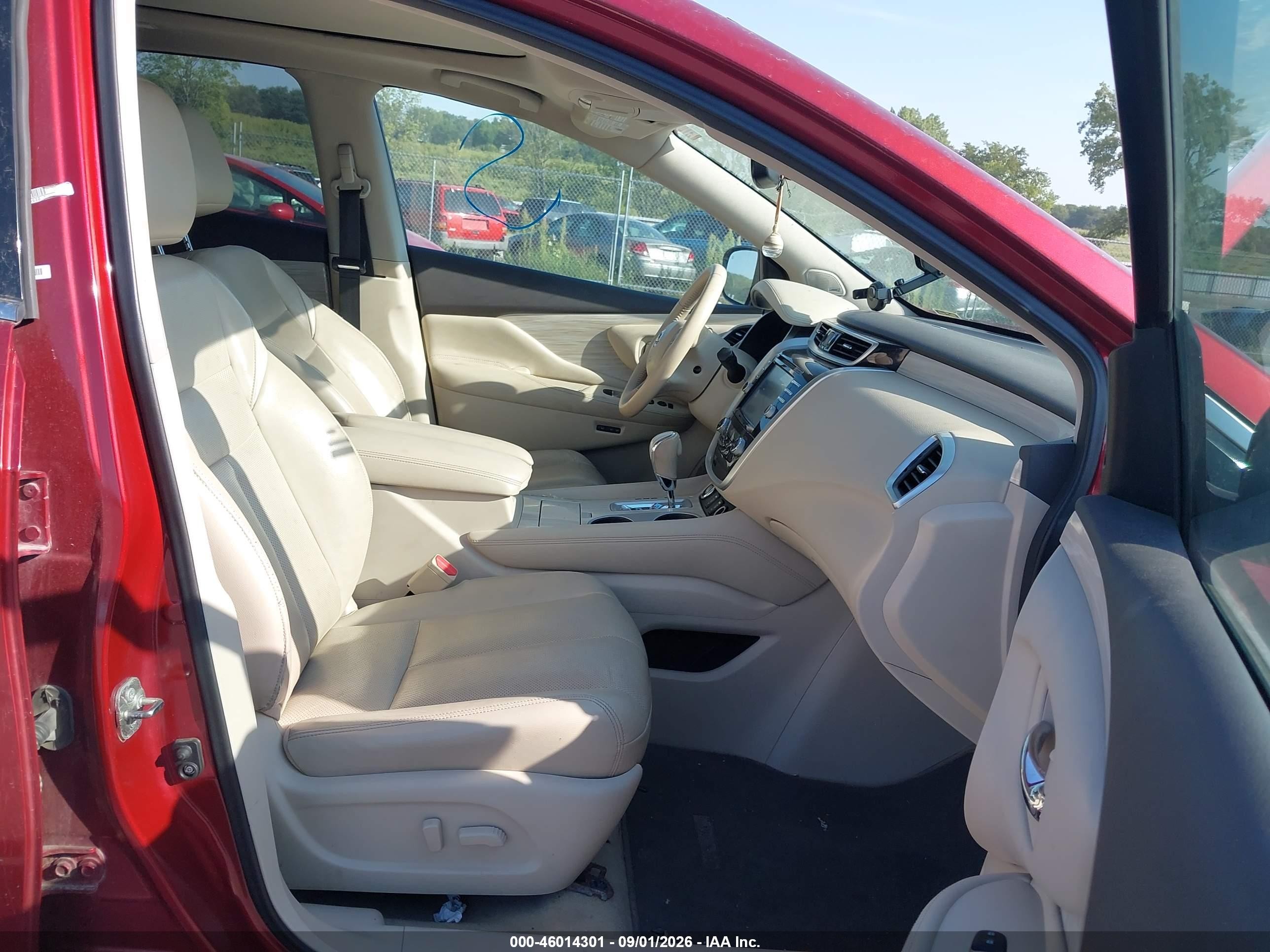 2015 Nissan Murano Sl Red vin: 5N1AZ2MHXFN220386
