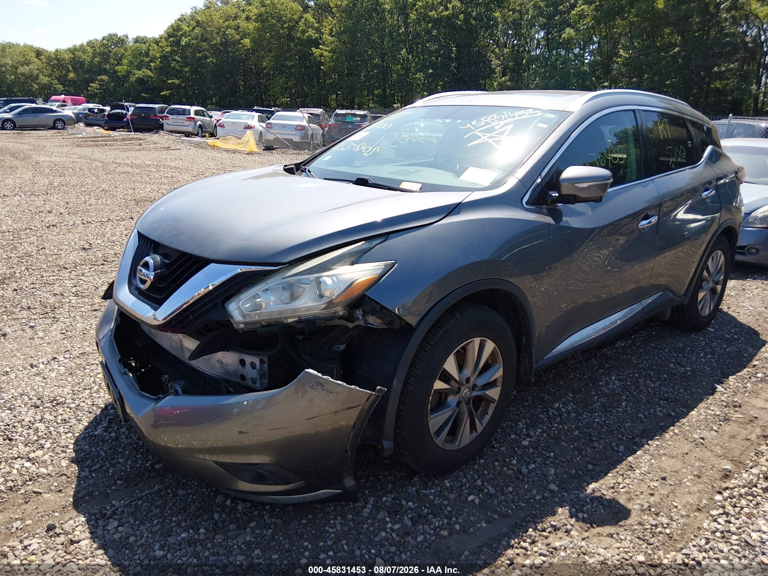 2015 Nissan Murano Sl Gray vin: 5N1AZ2MHXFN224969