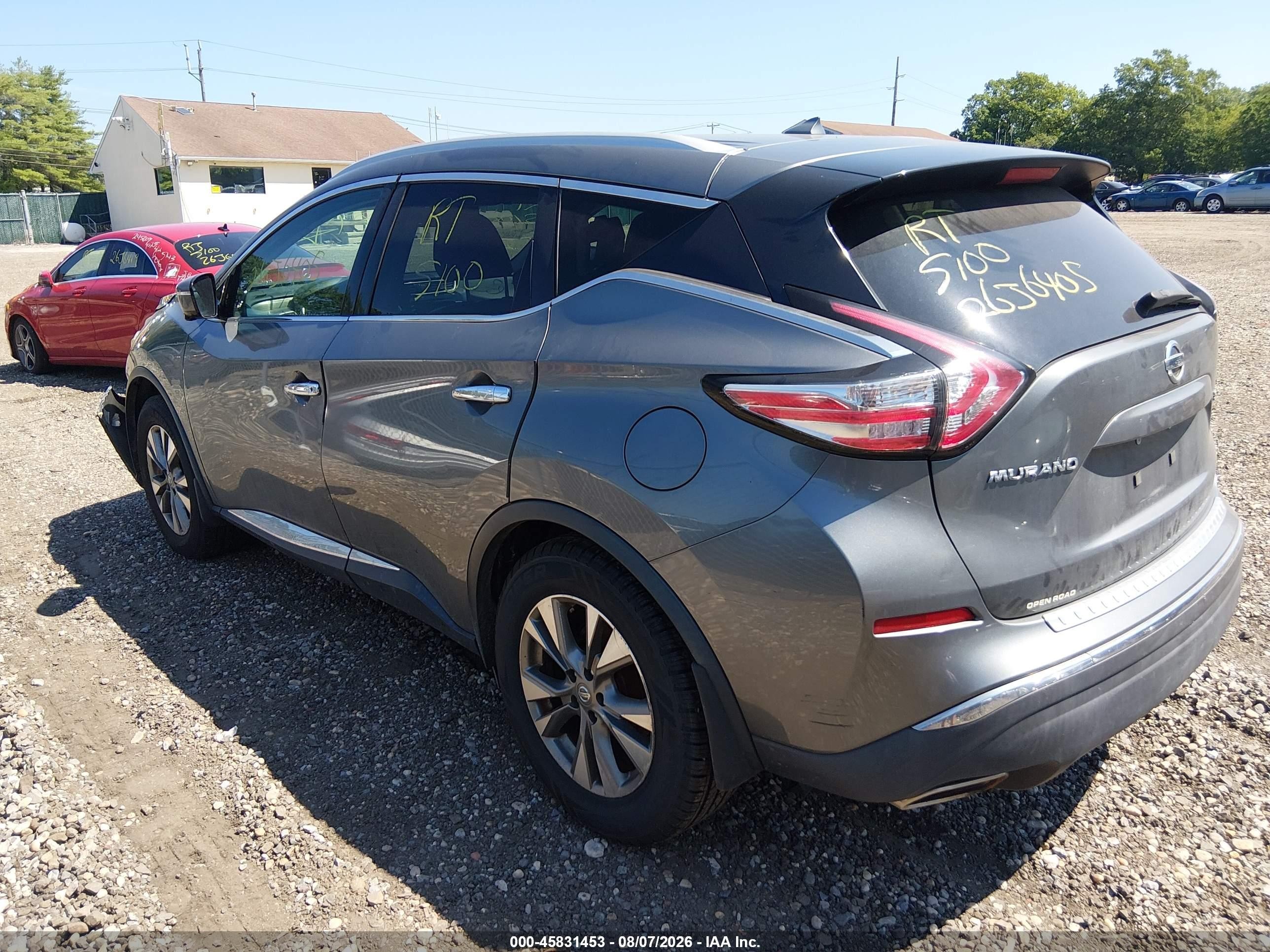 2015 Nissan Murano Sl Gray vin: 5N1AZ2MHXFN224969