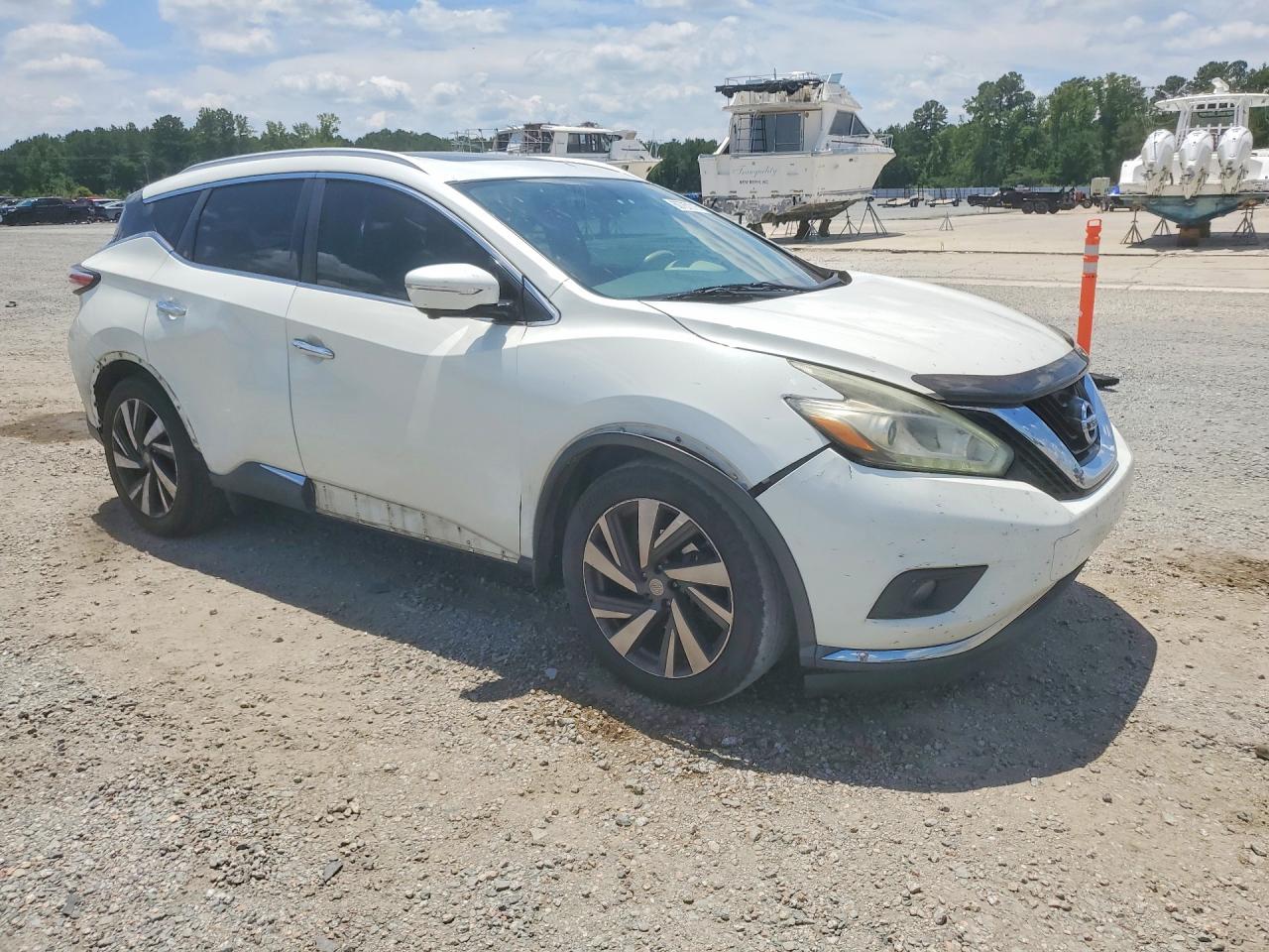 2015 Nissan Murano Platinum White vin: 5N1AZ2MHXFN226060