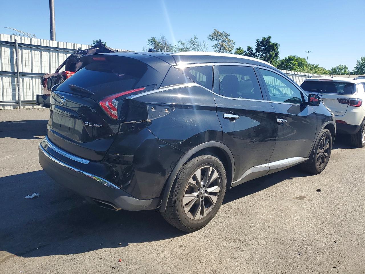 2015 Nissan Murano Sl Black vin: 5N1AZ2MHXFN227970