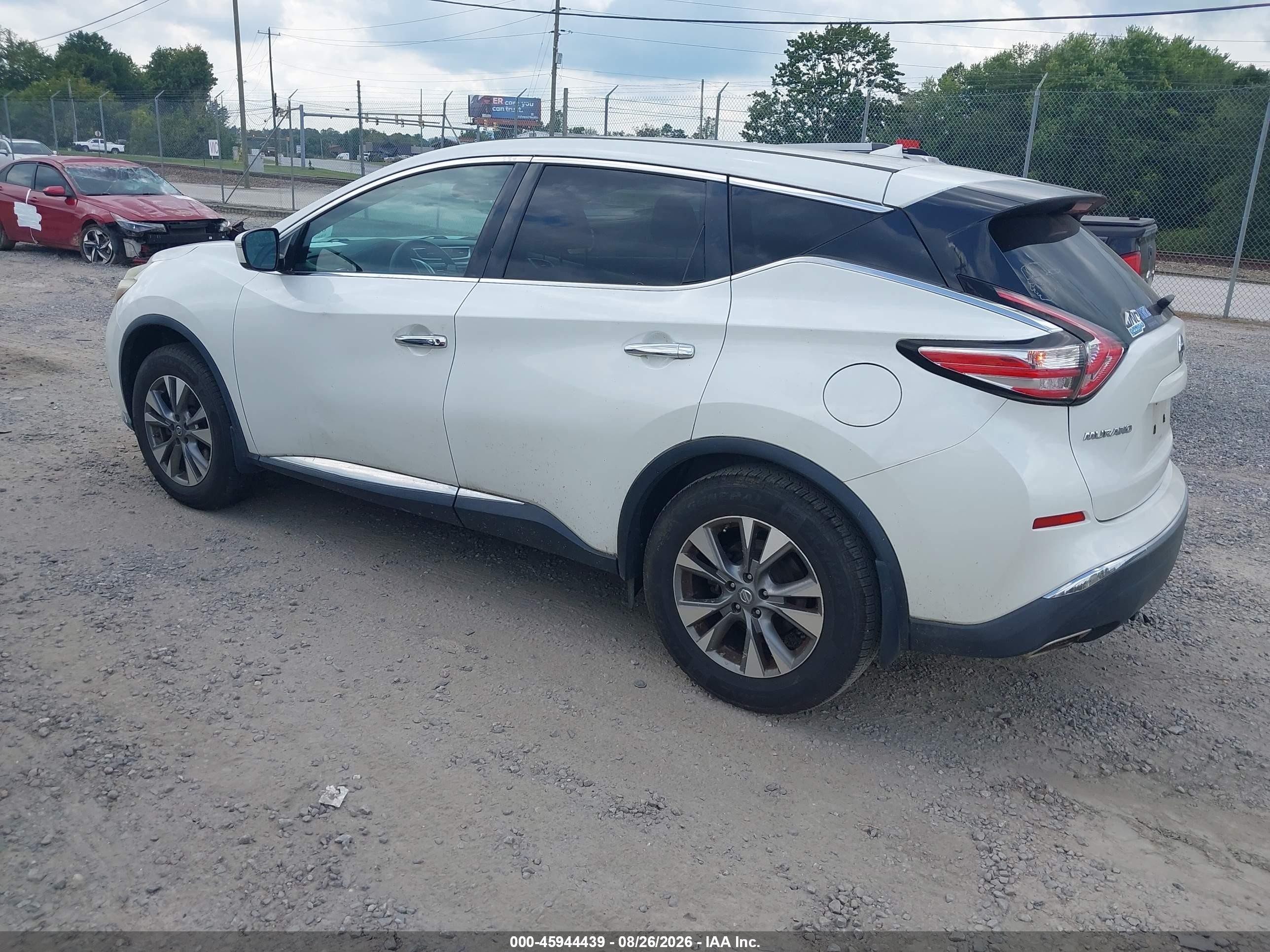 2015 Nissan Murano S White vin: 5N1AZ2MHXFN258832