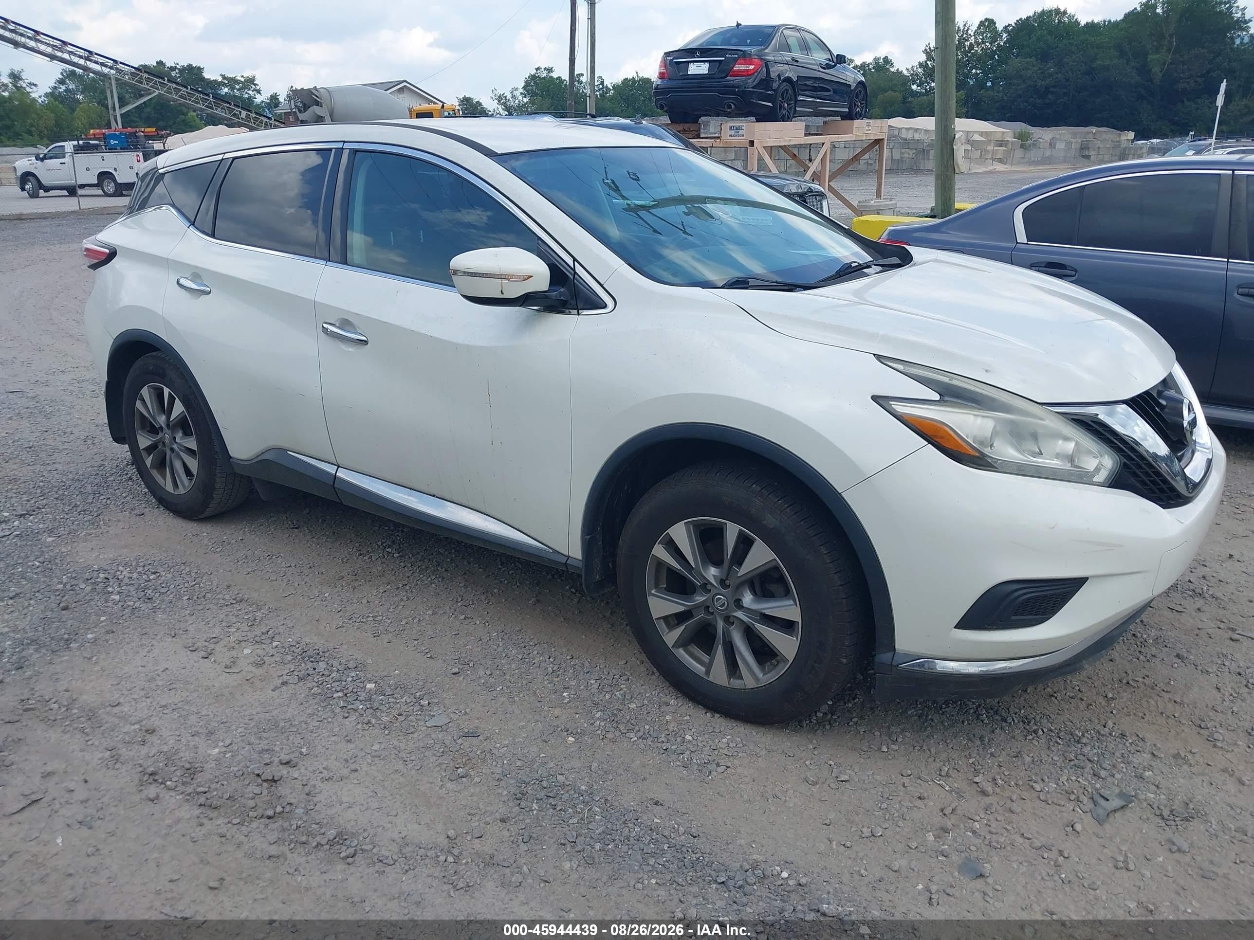 2015 Nissan Murano S White vin: 5N1AZ2MHXFN258832