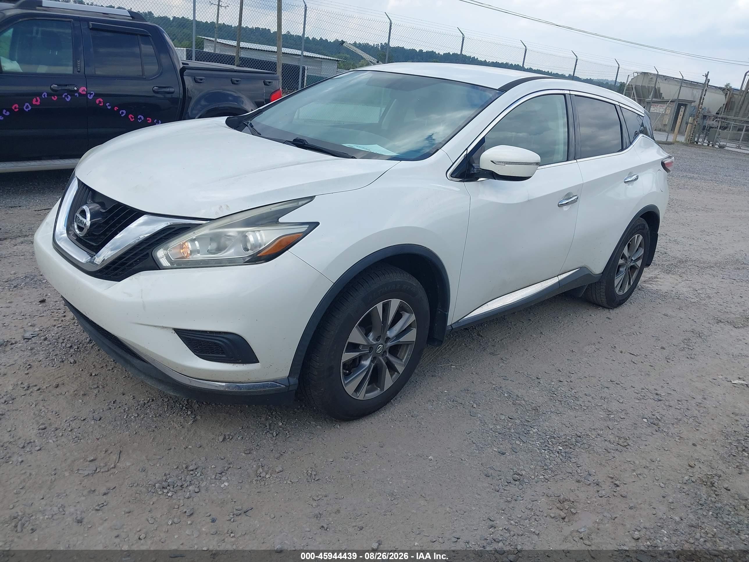 2015 Nissan Murano S White vin: 5N1AZ2MHXFN258832