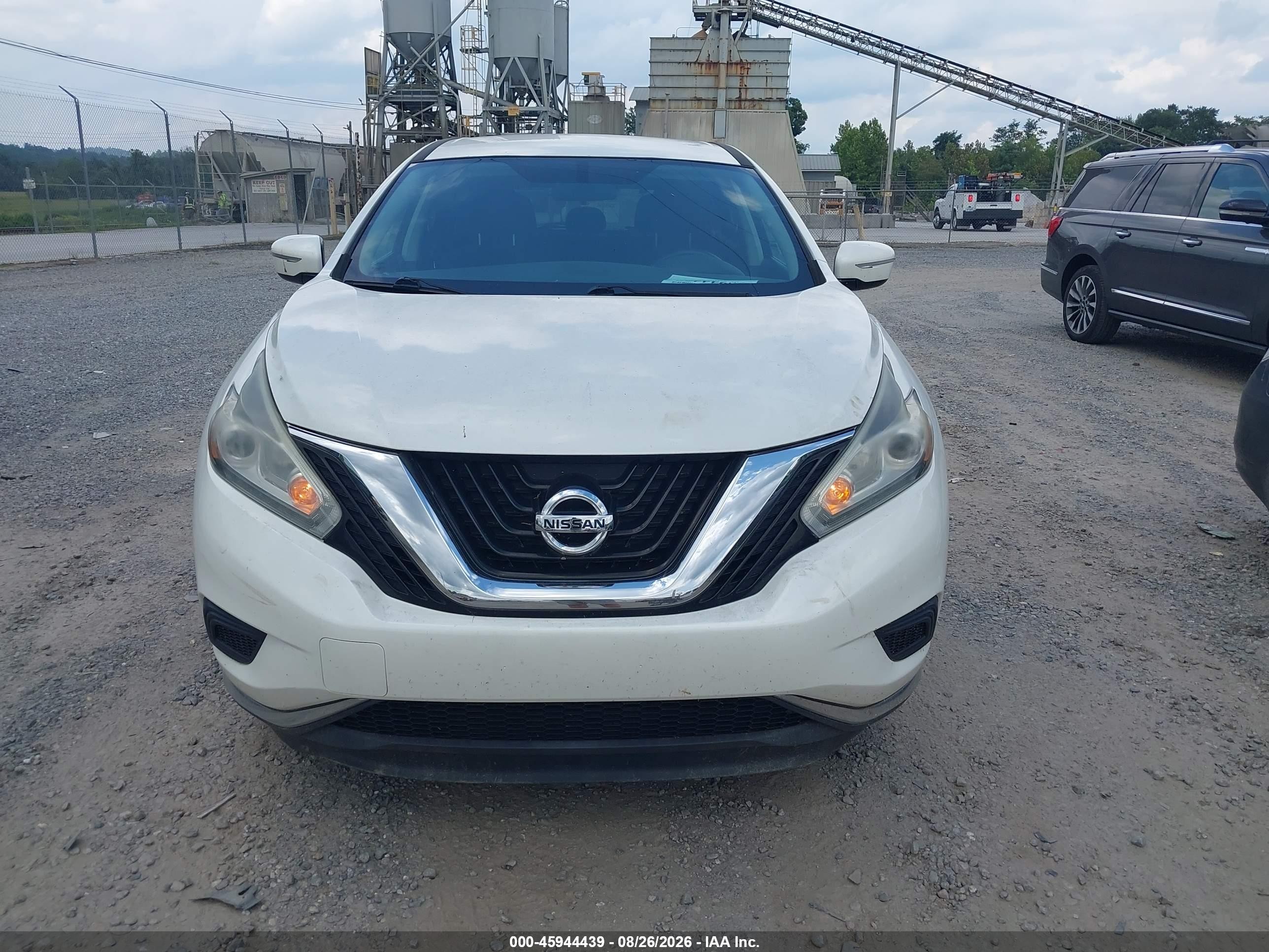 2015 Nissan Murano S White vin: 5N1AZ2MHXFN258832