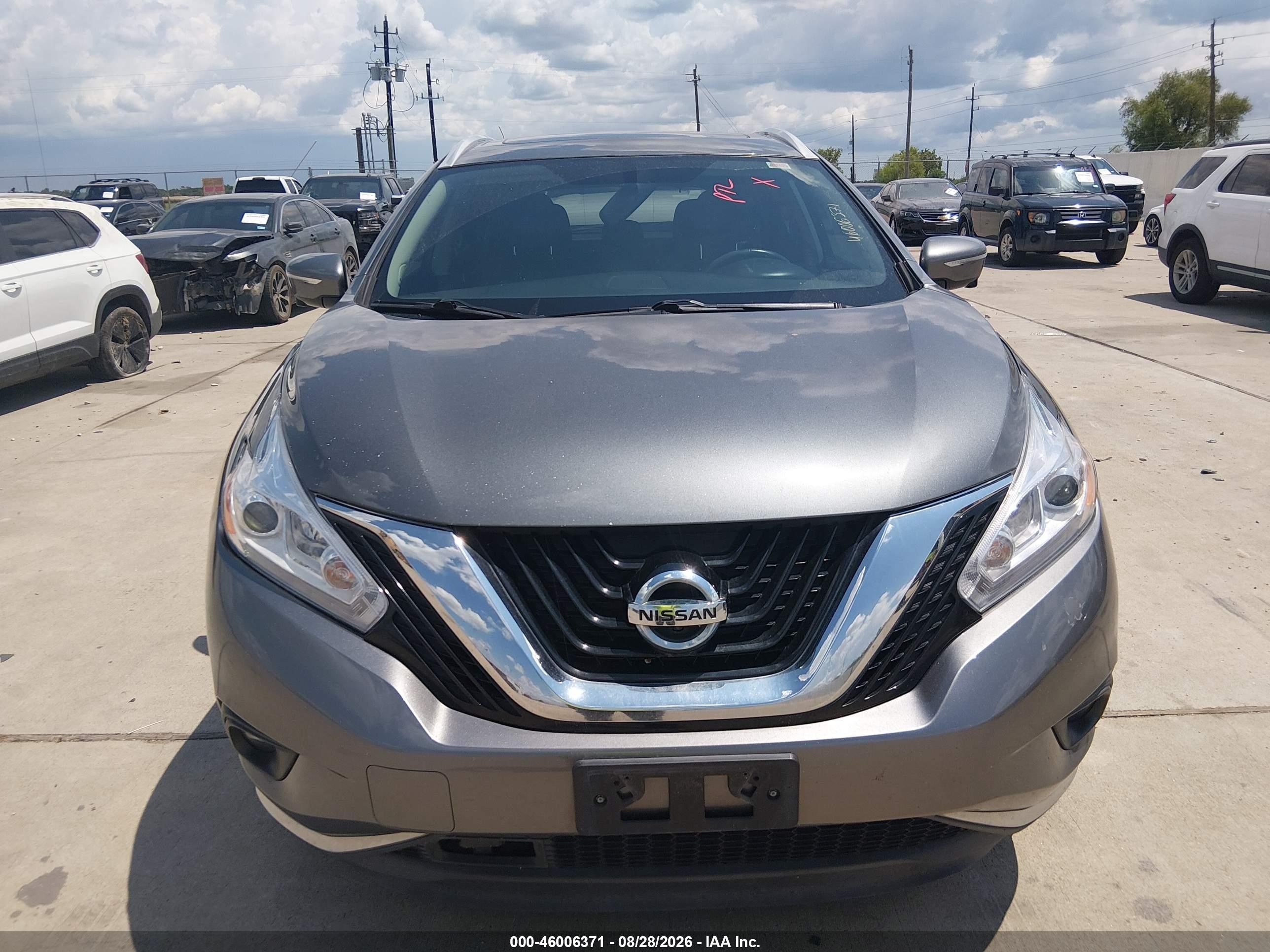 2015 Nissan Murano Sl Серый vin: 5N1AZ2MHXFN262461