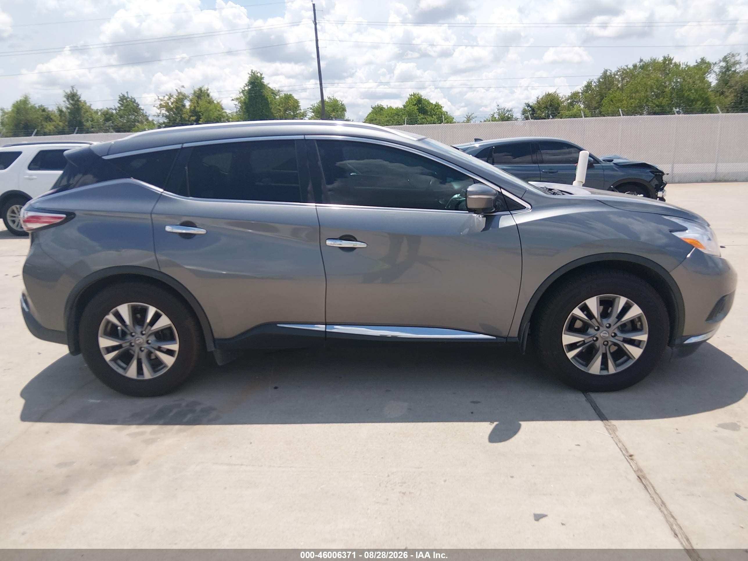 2015 Nissan Murano Sl Серый vin: 5N1AZ2MHXFN262461