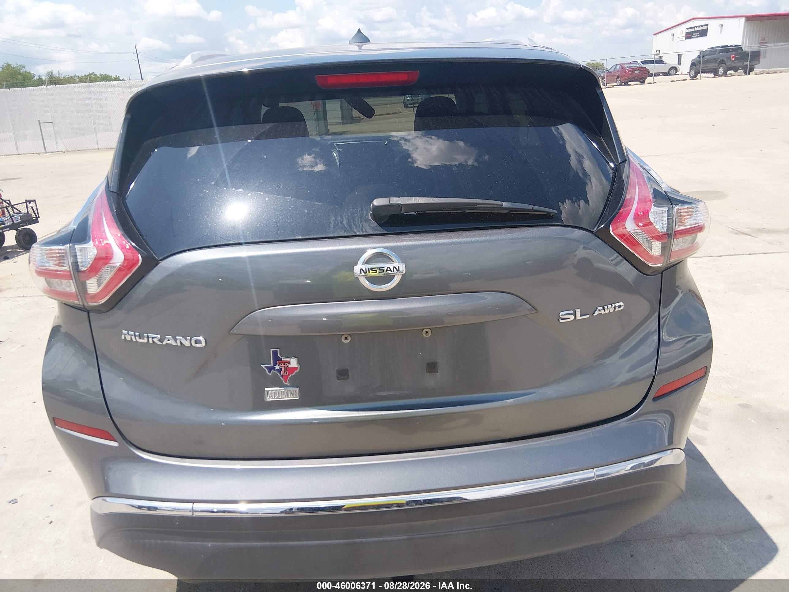 2015 Nissan Murano Sl Серый vin: 5N1AZ2MHXFN262461