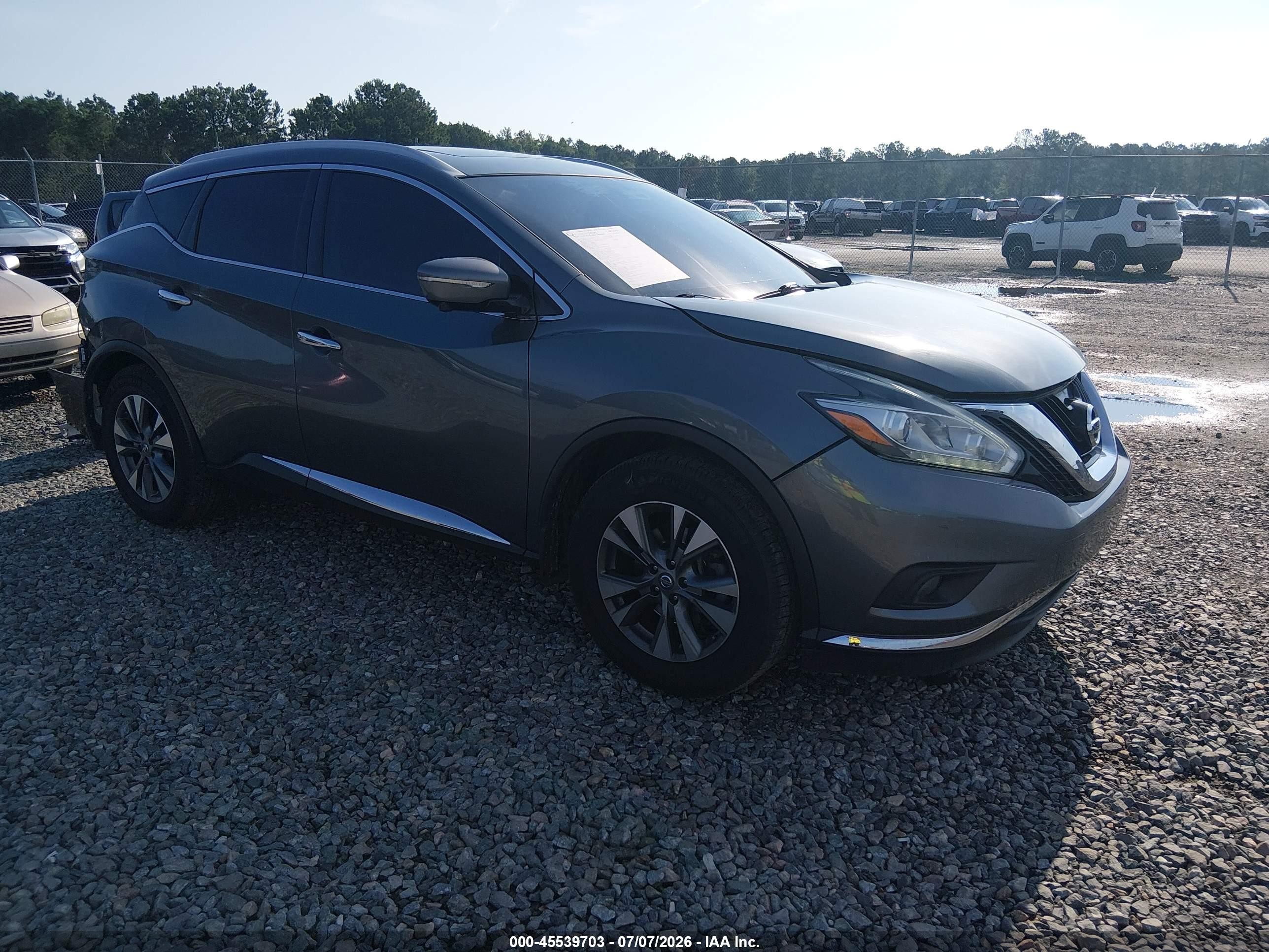 2015 Nissan Murano Sl Gray vin: 5N1AZ2MHXFN263111