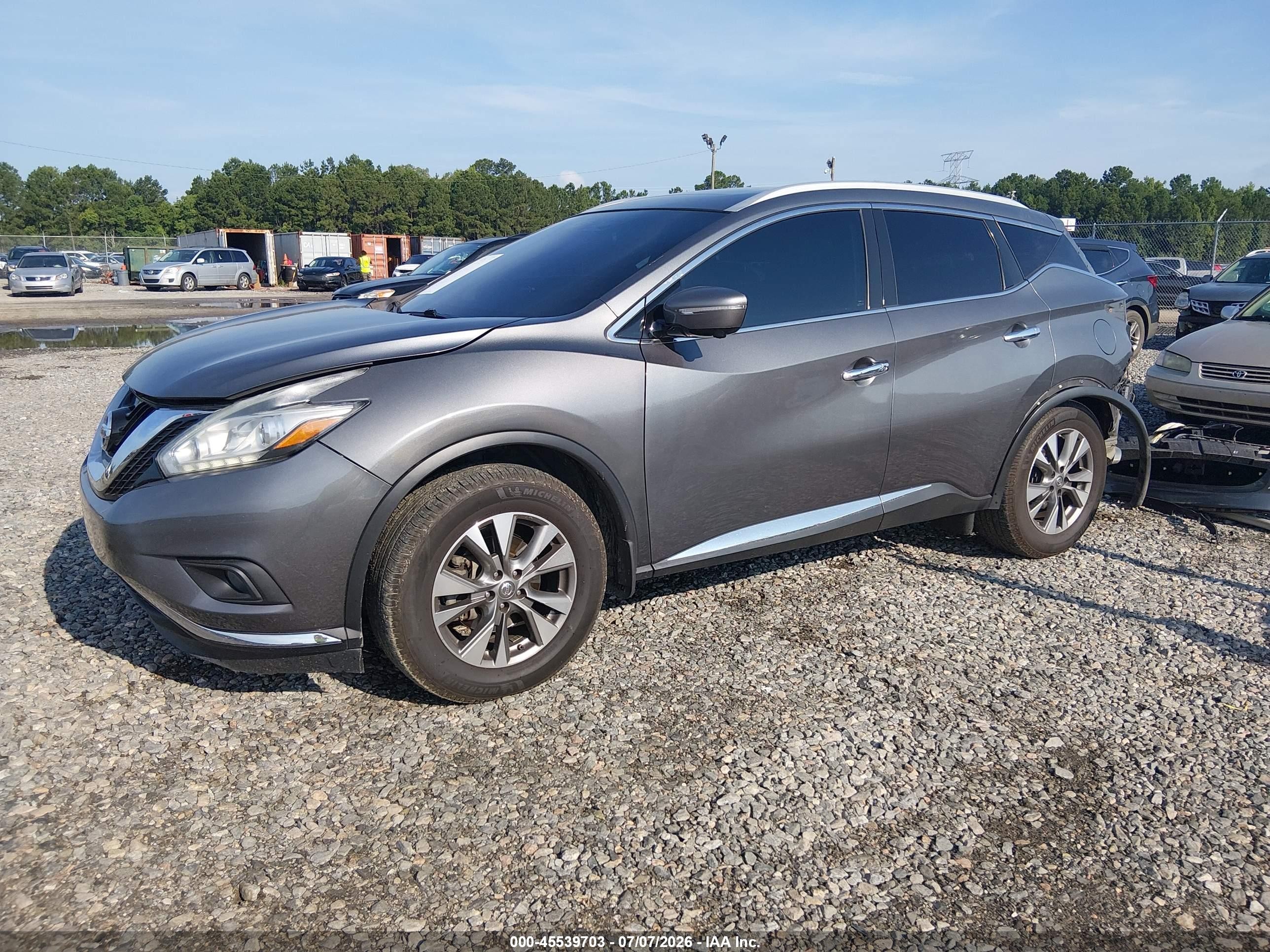2015 Nissan Murano Sl Серый vin: 5N1AZ2MHXFN263111