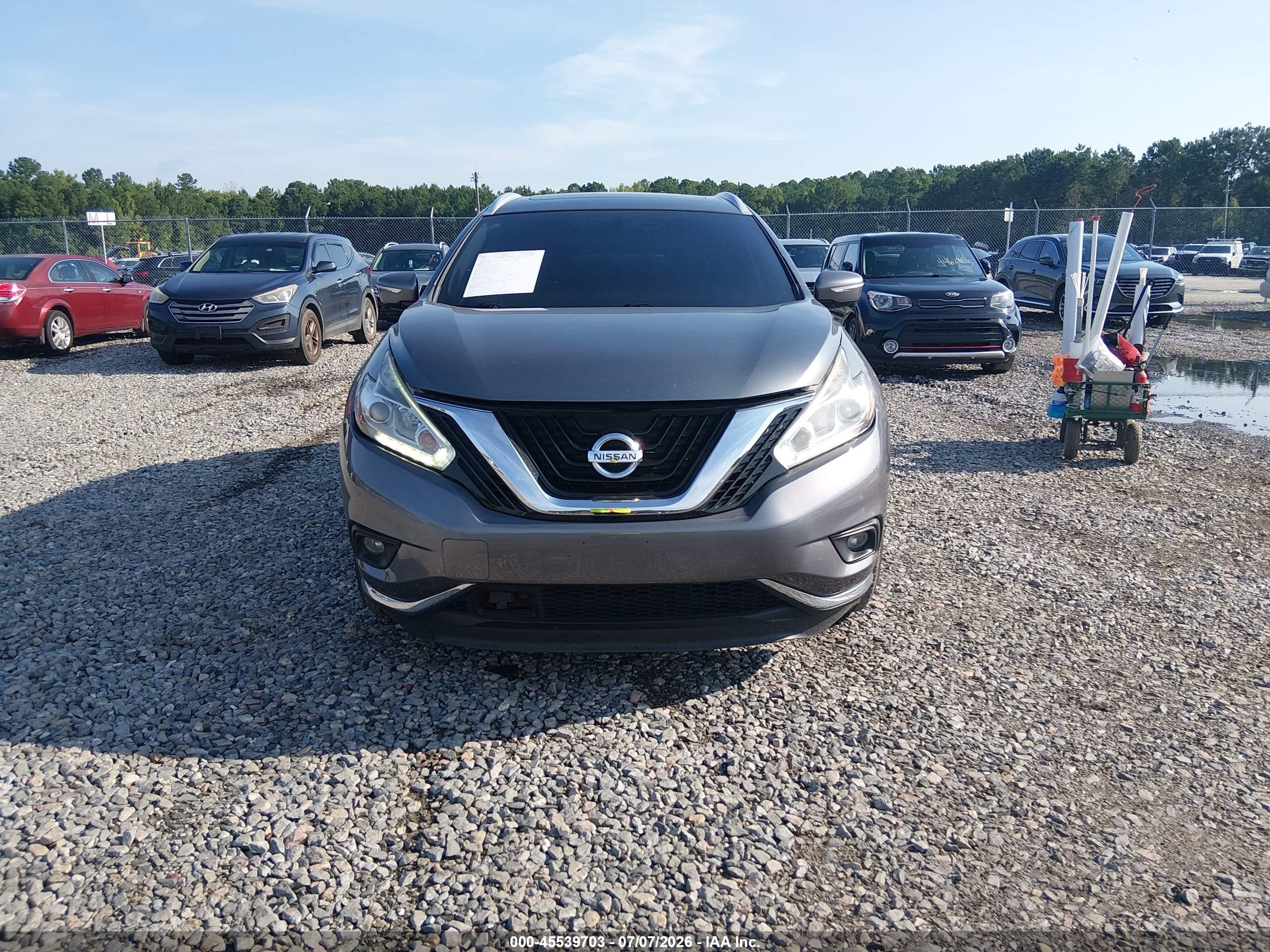 2015 Nissan Murano Sl Серый vin: 5N1AZ2MHXFN263111