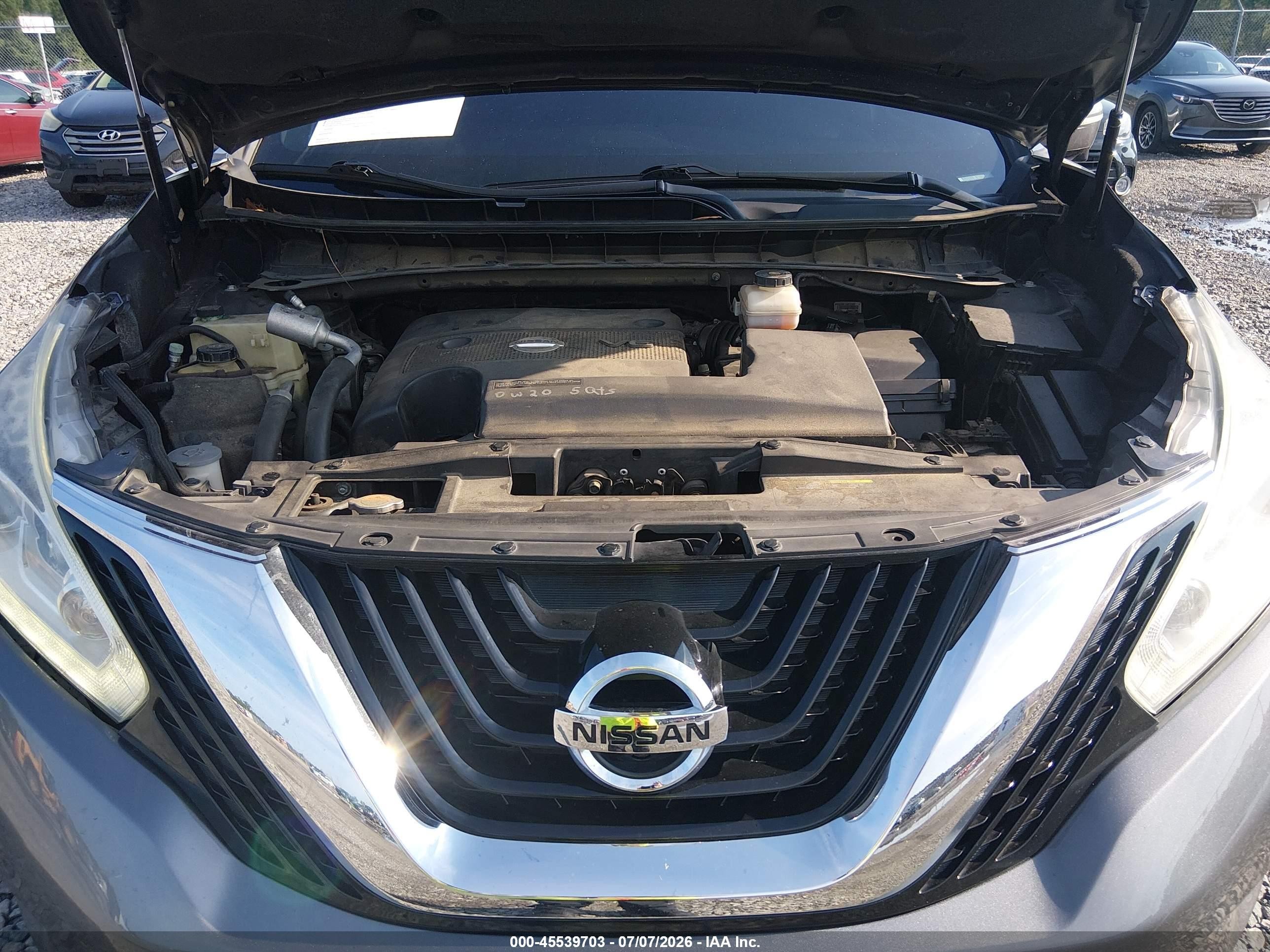 2015 Nissan Murano Sl Серый vin: 5N1AZ2MHXFN263111