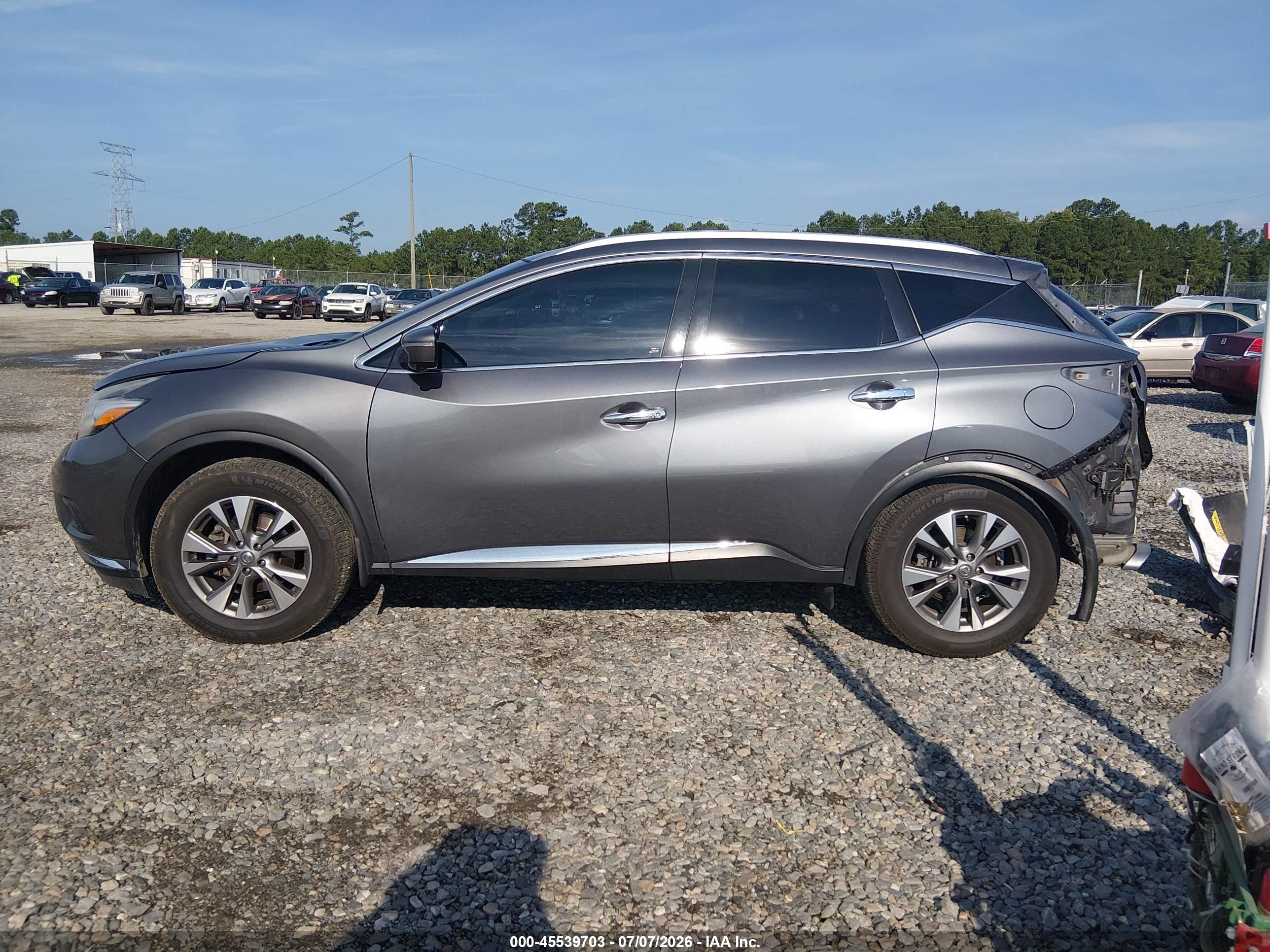 2015 Nissan Murano Sl Серый vin: 5N1AZ2MHXFN263111