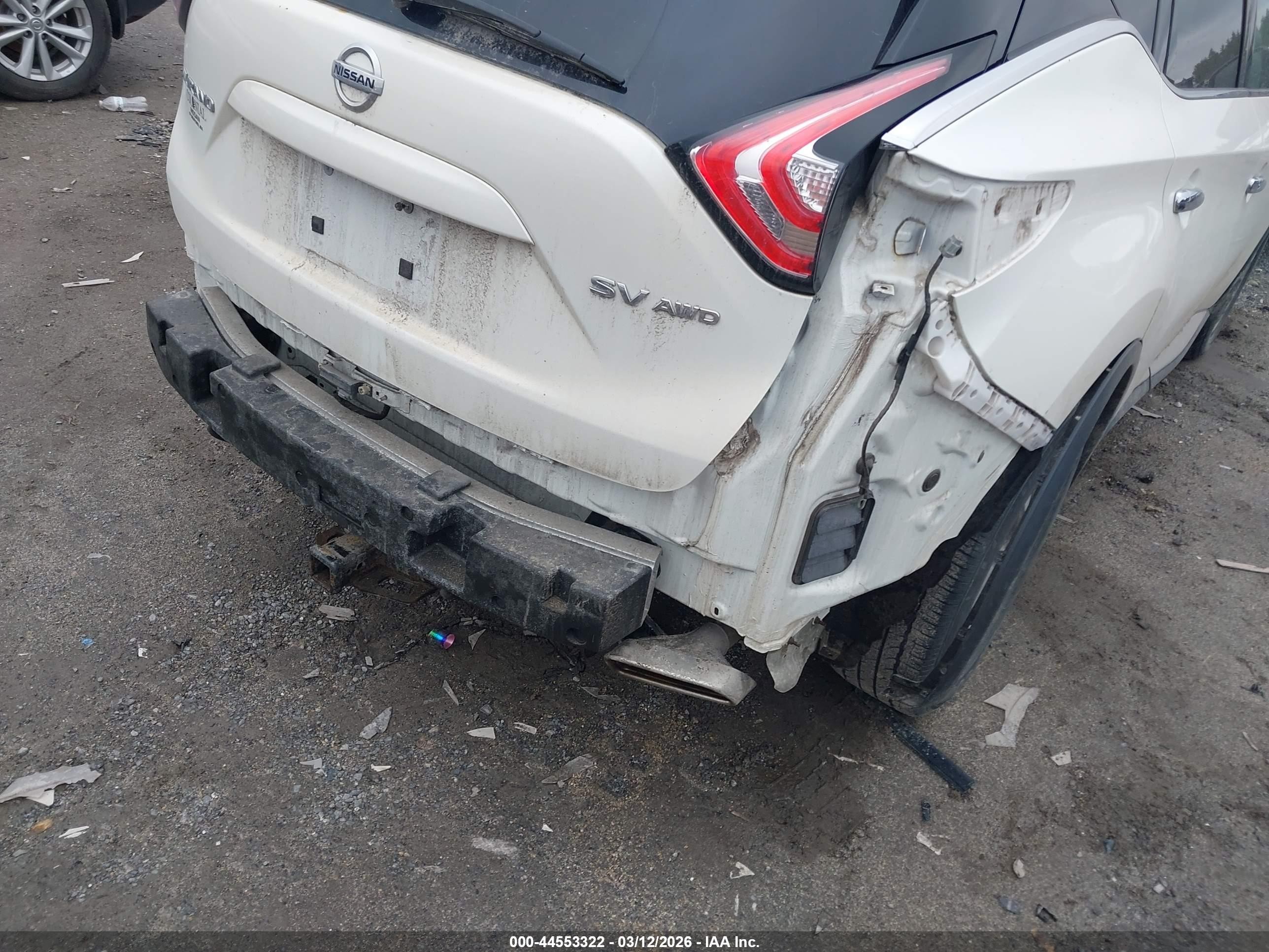 2017 Nissan Murano Sv White vin: 5N1AZ2MHXHN117598