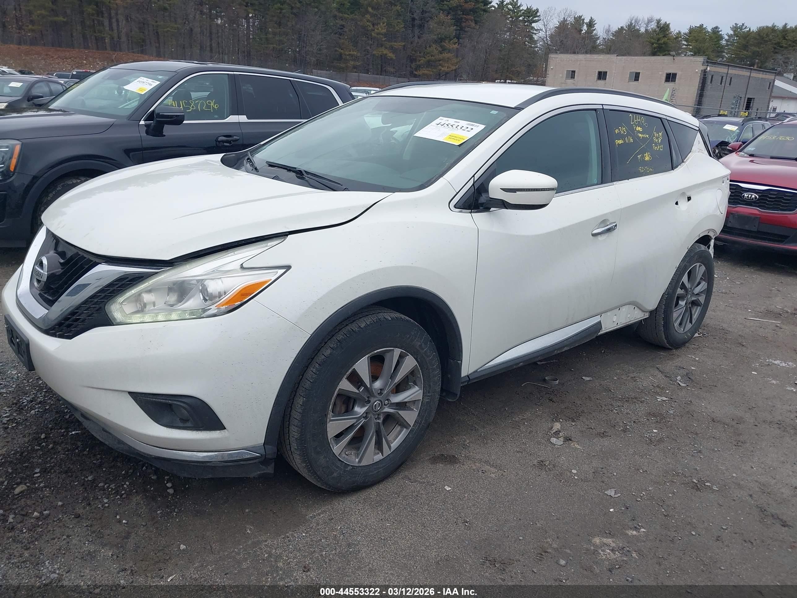 2017 Nissan Murano Sv White vin: 5N1AZ2MHXHN117598