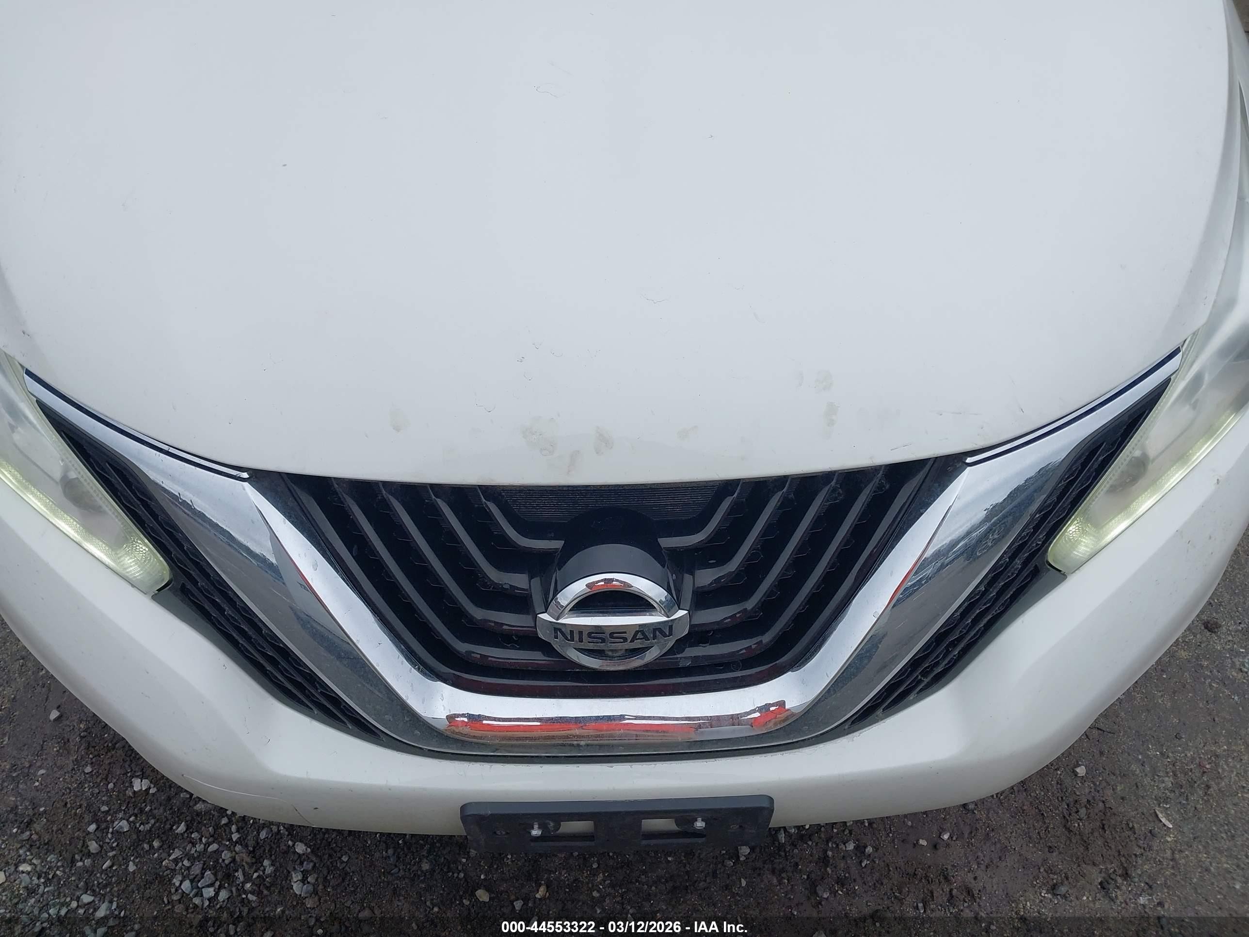2017 Nissan Murano Sv White vin: 5N1AZ2MHXHN117598