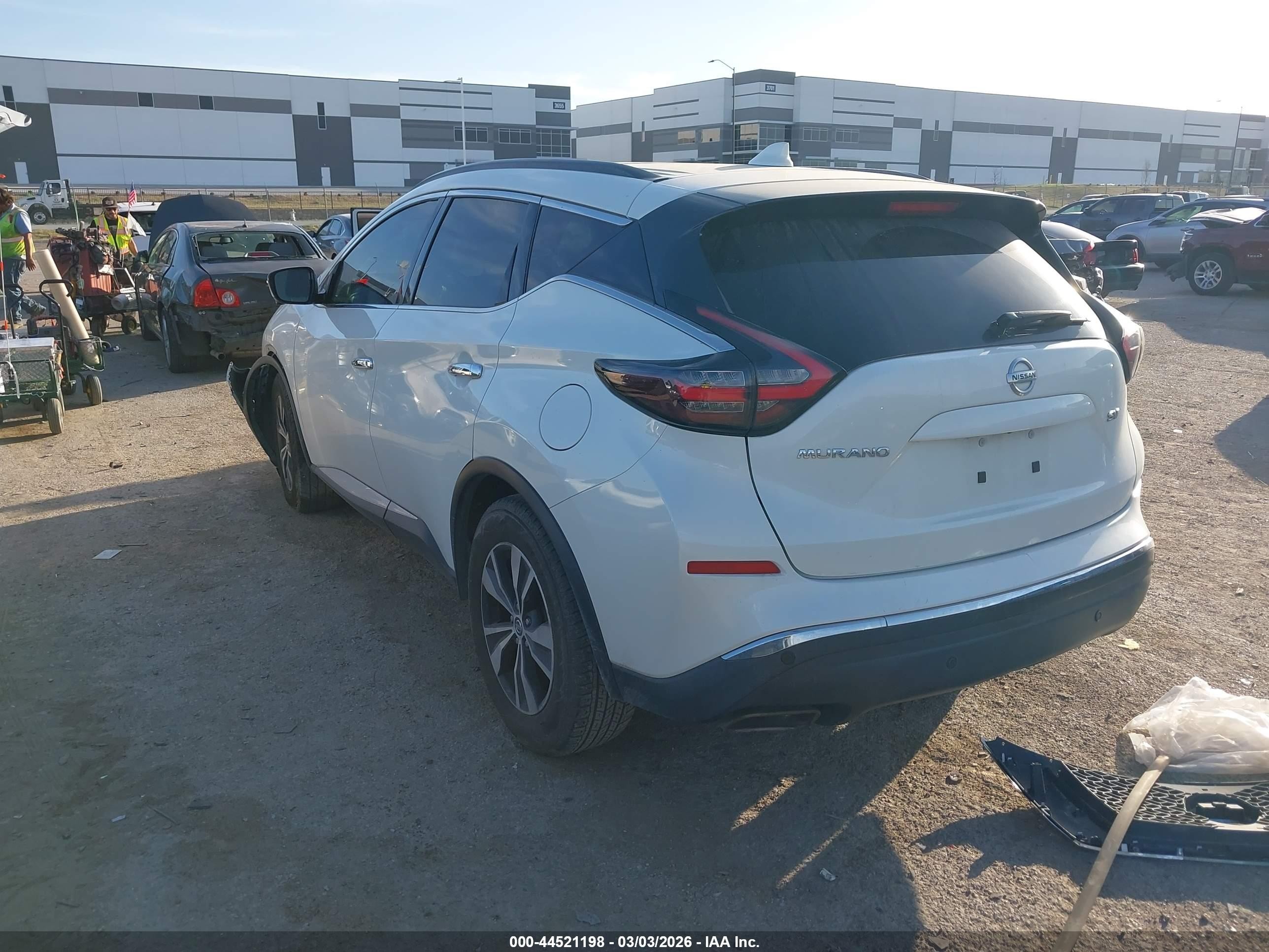 2019 Nissan Murano Sv White vin: 5N1AZ2MJ6KN157400