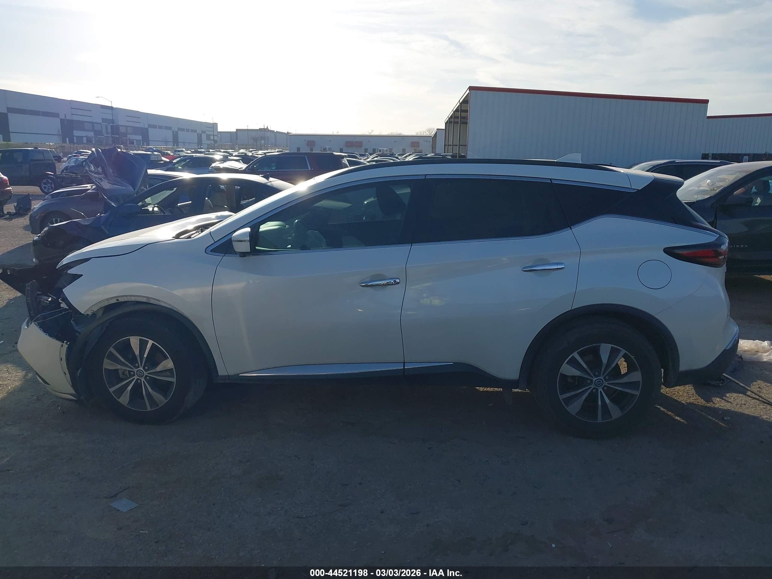 2019 Nissan Murano Sv White vin: 5N1AZ2MJ6KN157400