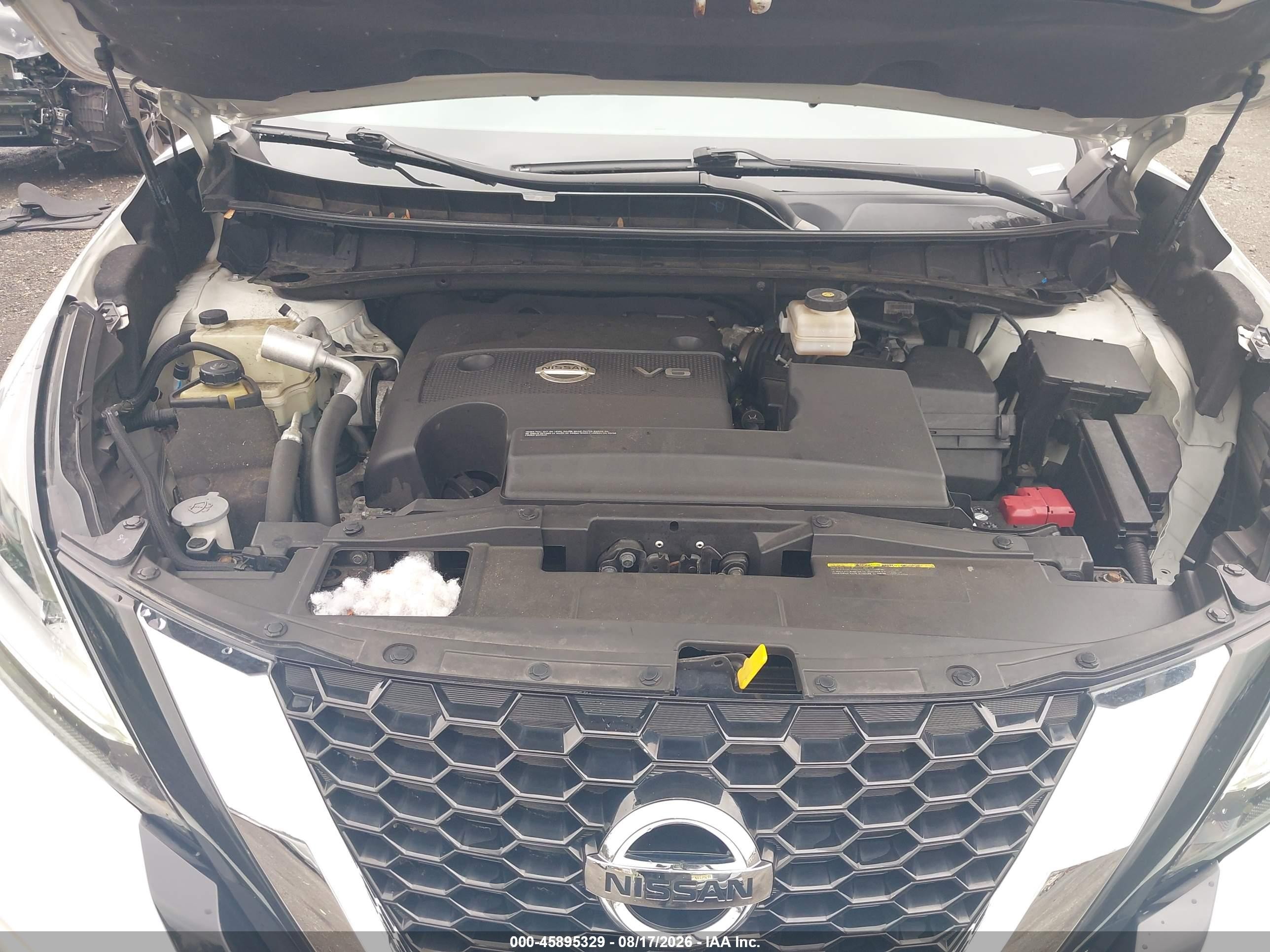 2019 Nissan Murano S White vin: 5N1AZ2MS5KN143562