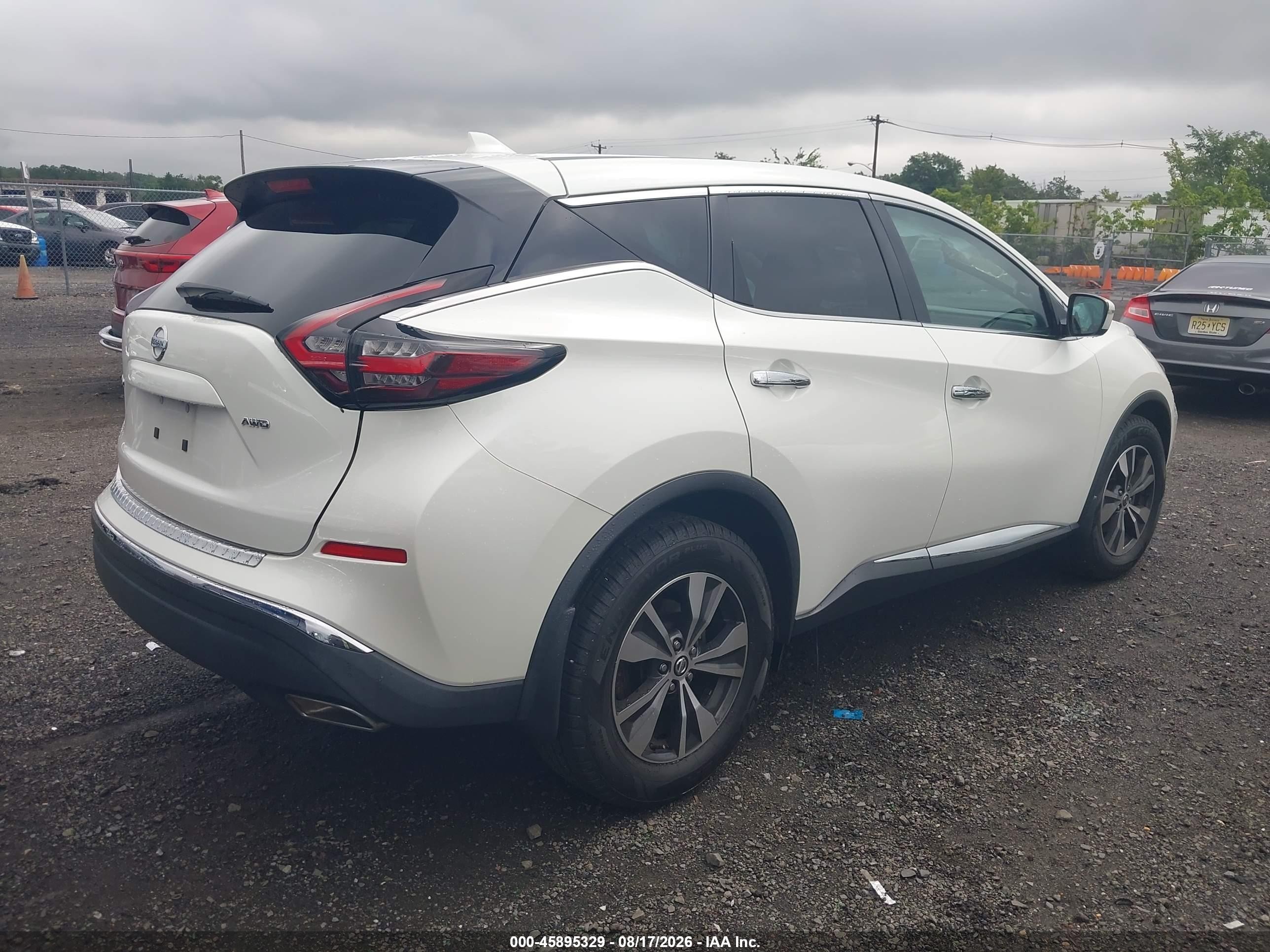 2019 Nissan Murano S White vin: 5N1AZ2MS5KN143562
