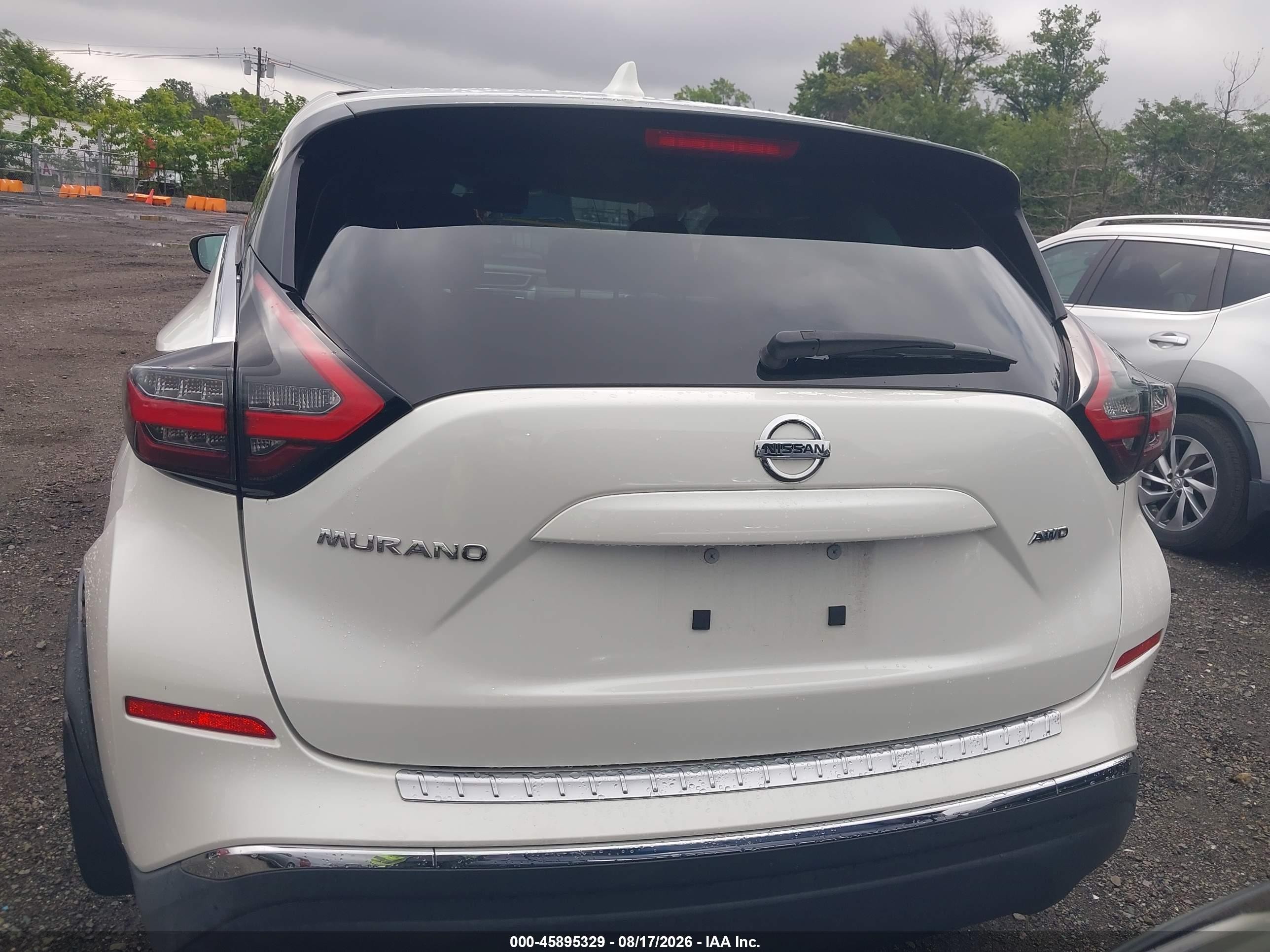 2019 Nissan Murano S White vin: 5N1AZ2MS5KN143562